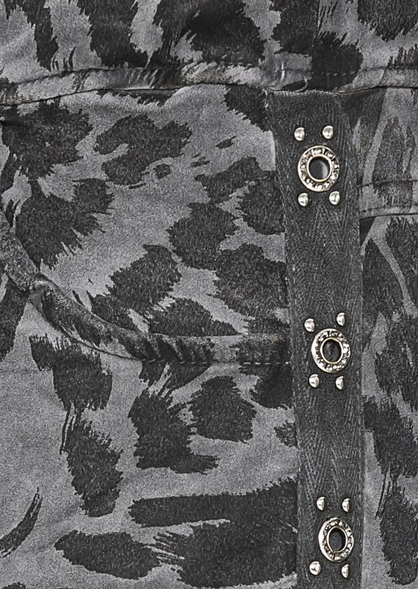 Joggpant in Animal-Optik, grau
