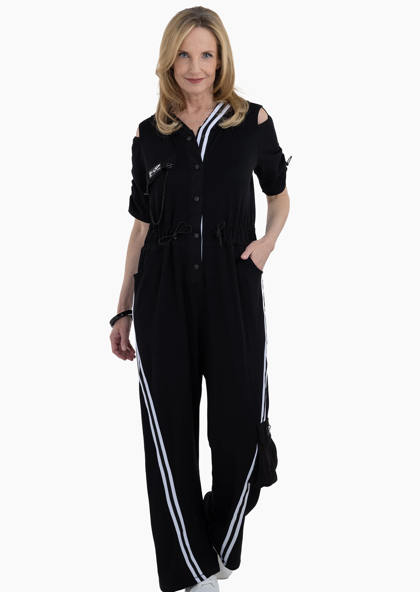 Jumpsuit mit Highlights, schwarz
