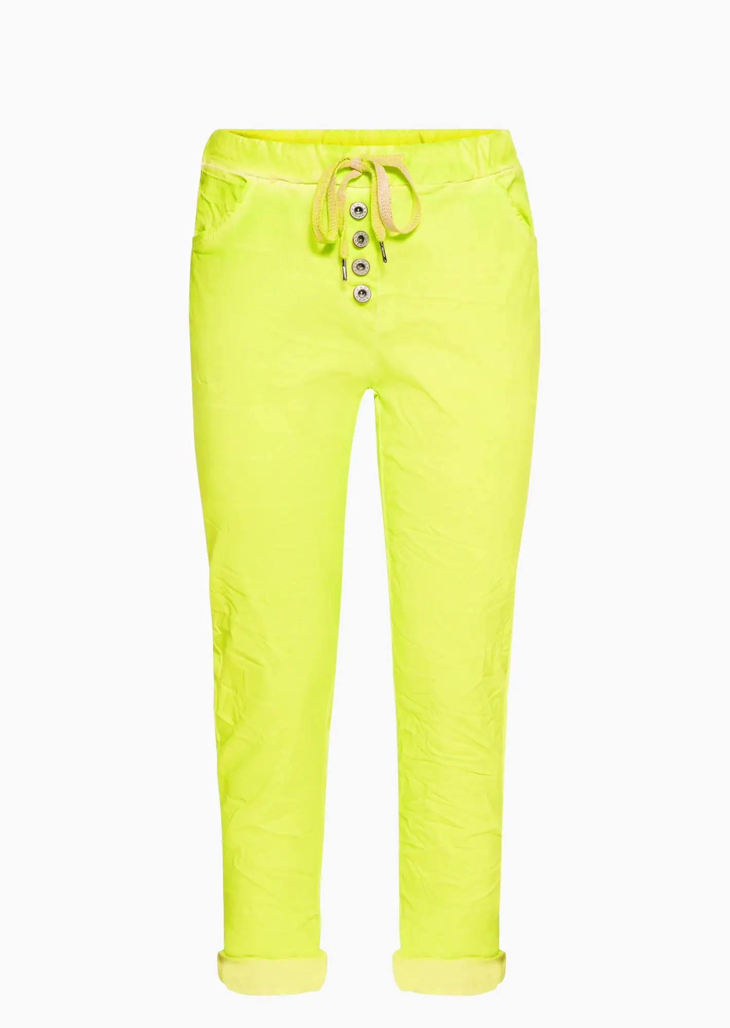 Joggpants mit Knopfleiste, neongelb