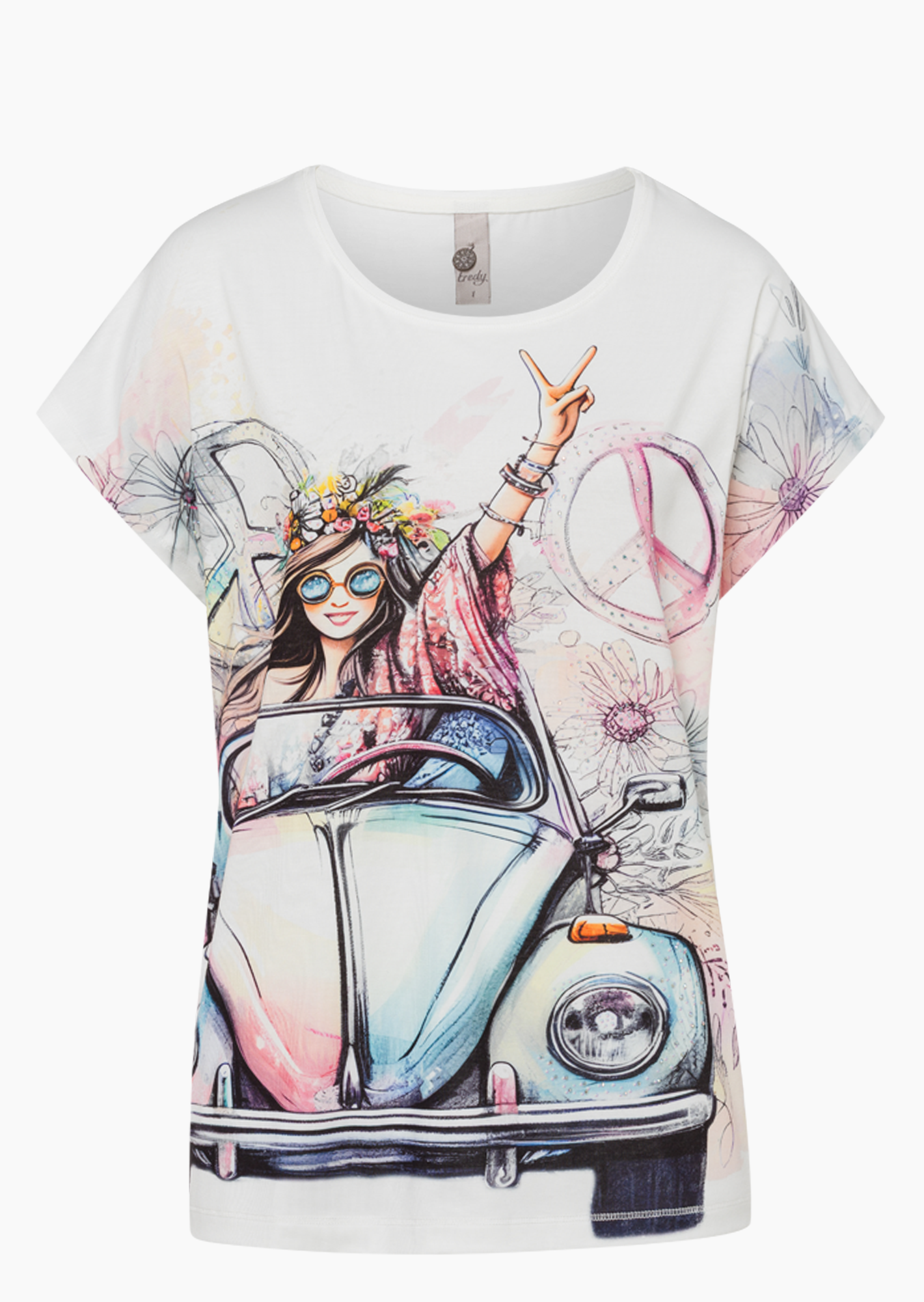 Shirt 'Peace', offwhite