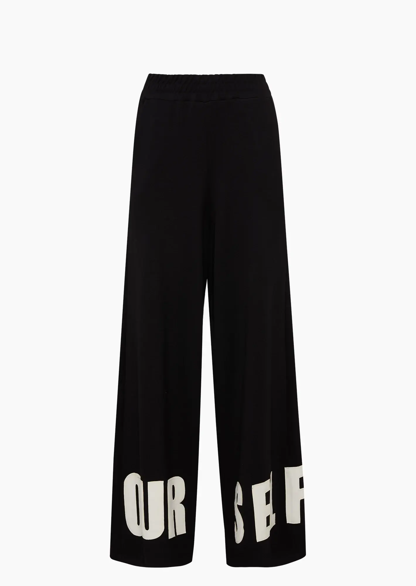 Bequeme Wide Leg Hose lang, schwarz