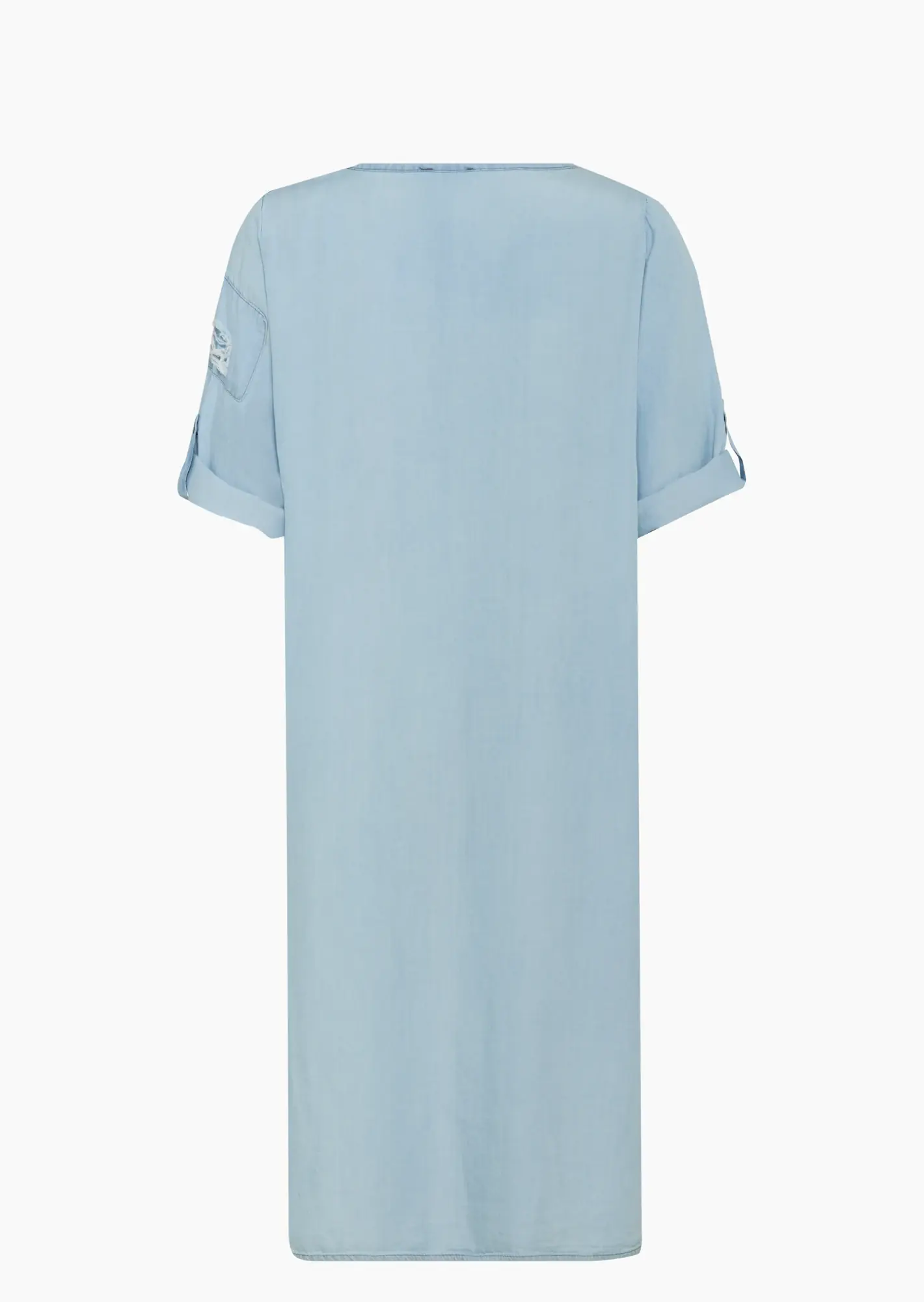 Bluse im Vokuhilastyle, bleached denim