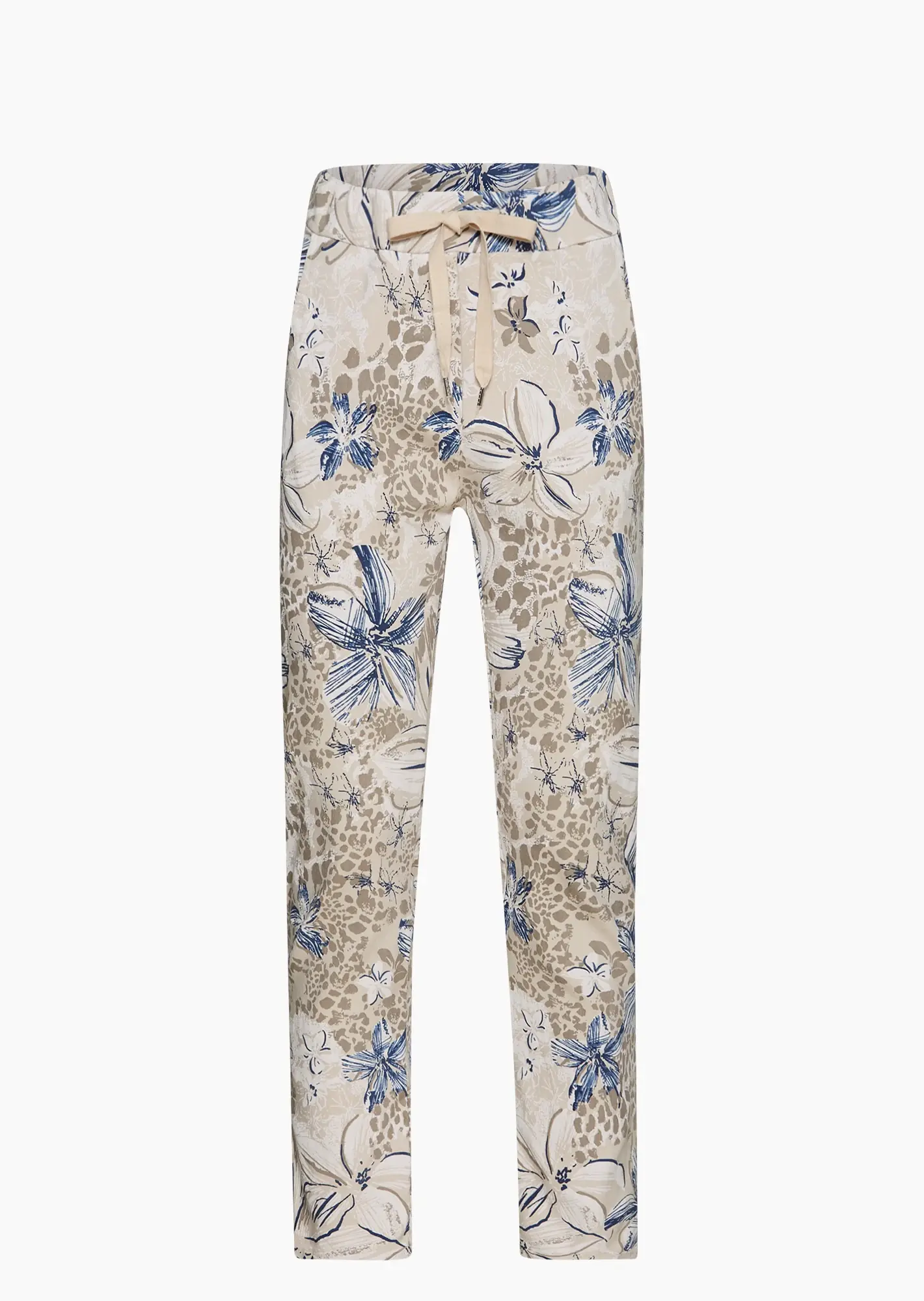 Joggpants mit sommerlichem Alloverprint, crema