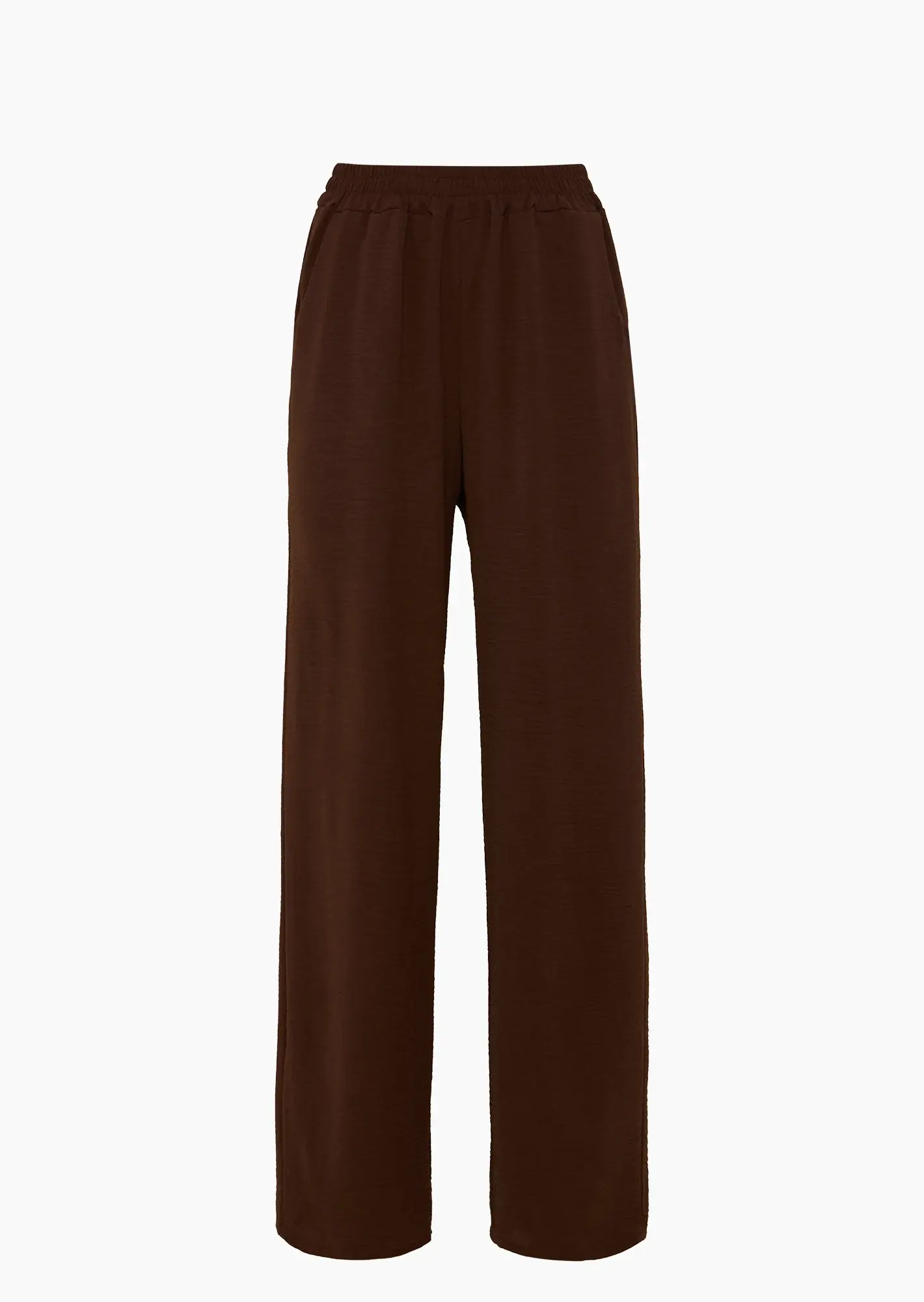 leichte Wide Leg Hose, schoko