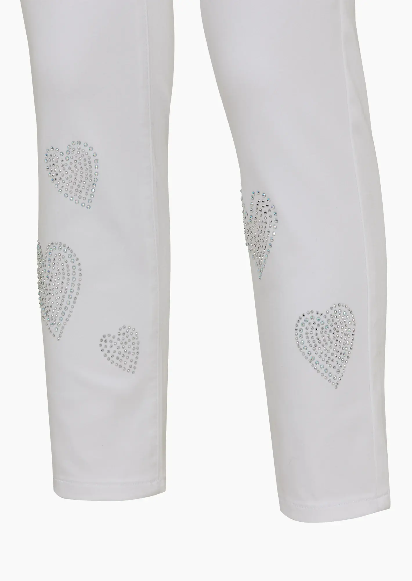 Jeggings mit Ziersteinapplikationen, weiß