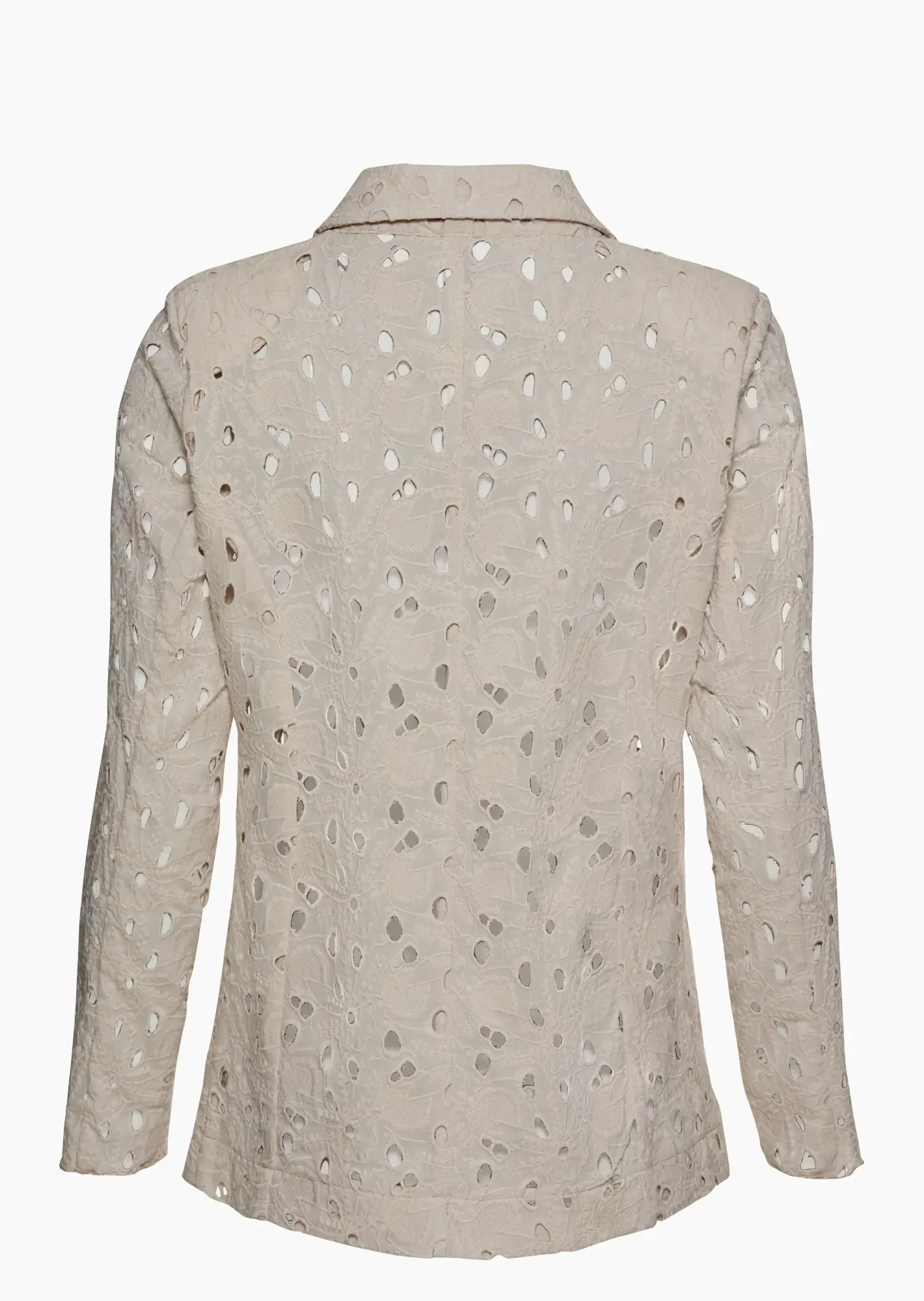 Blazer mit Lochstickerei, sand