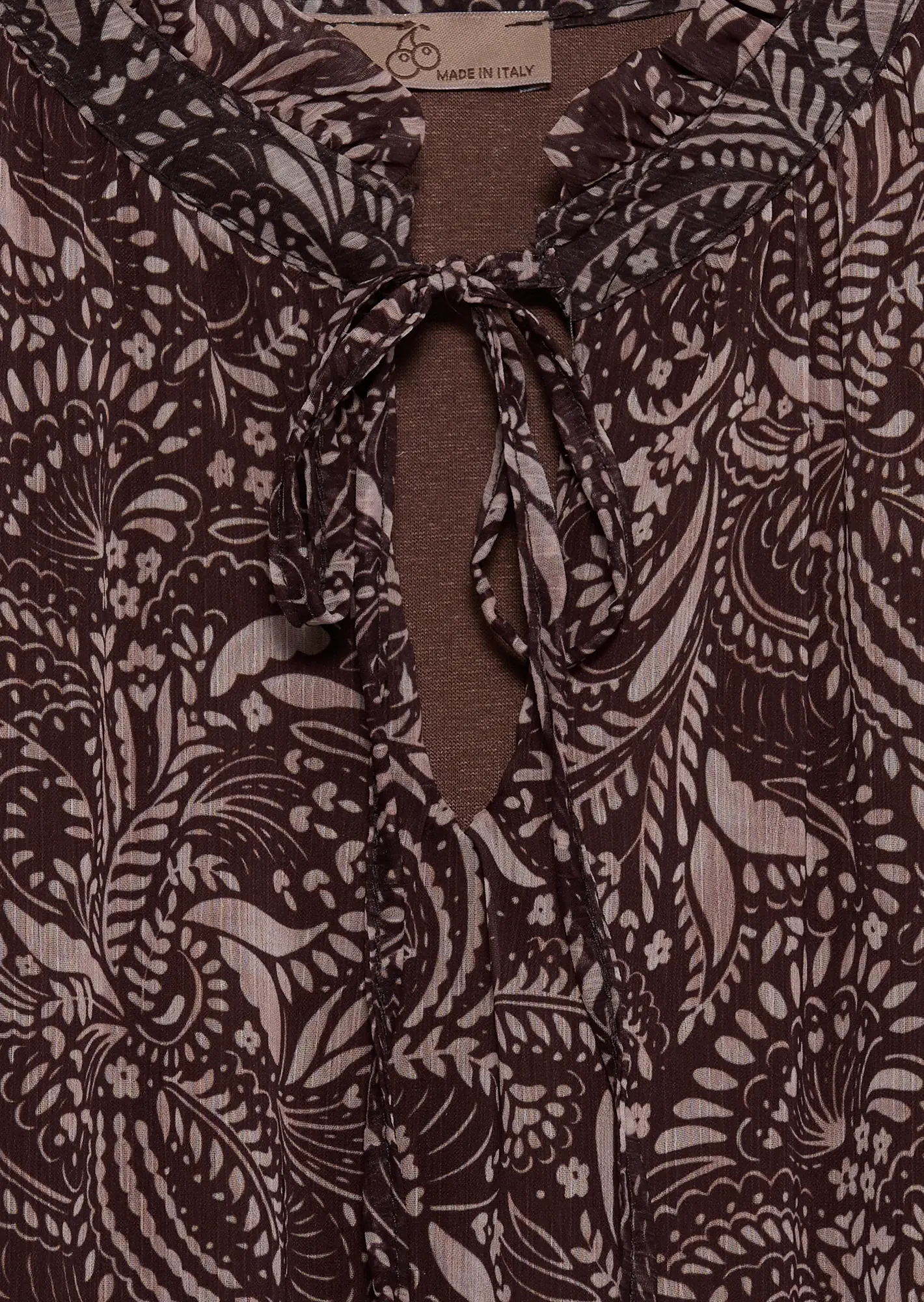 Kleid mit Volants, mocca