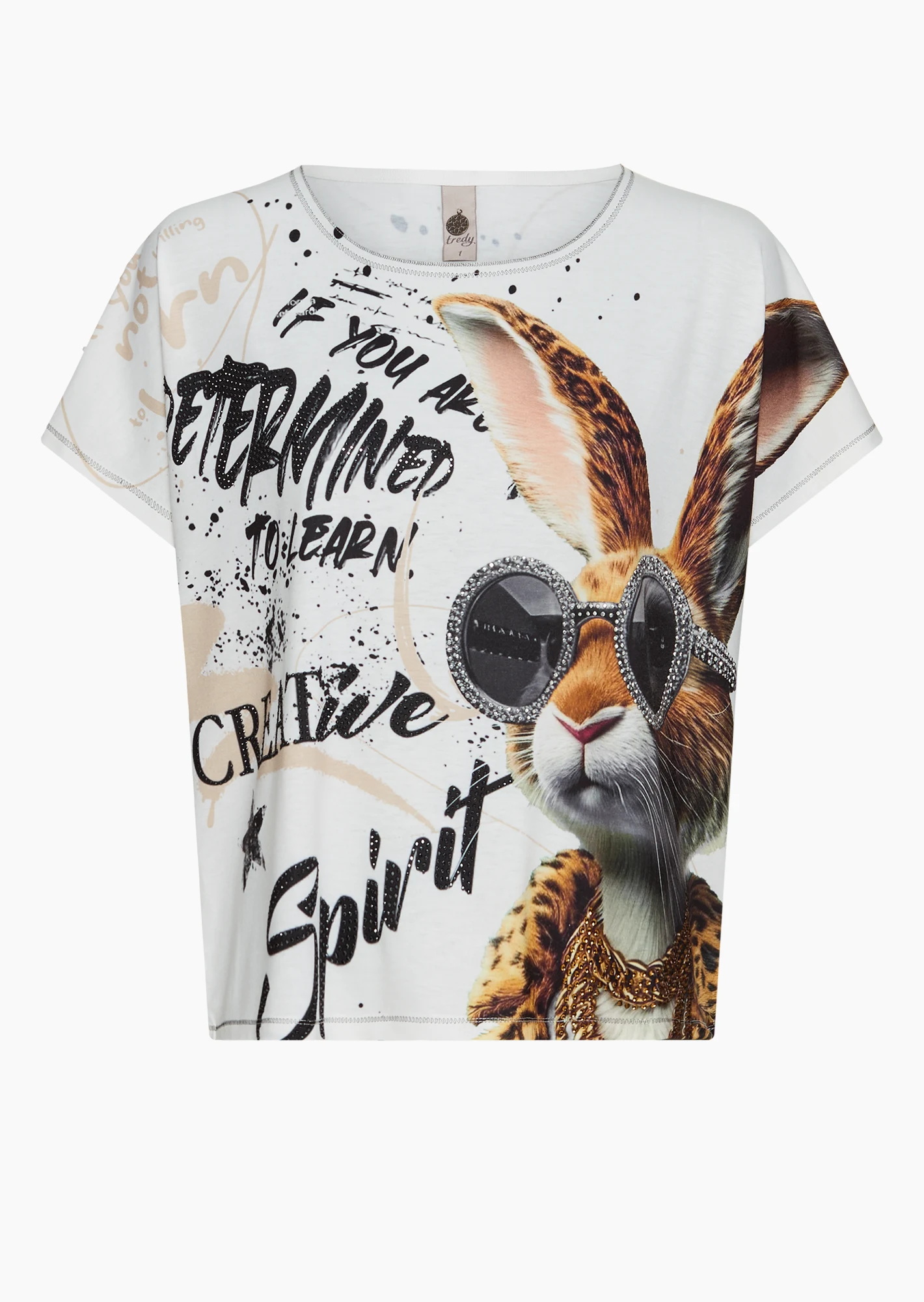 Shirt mit Animalprint, offwhite