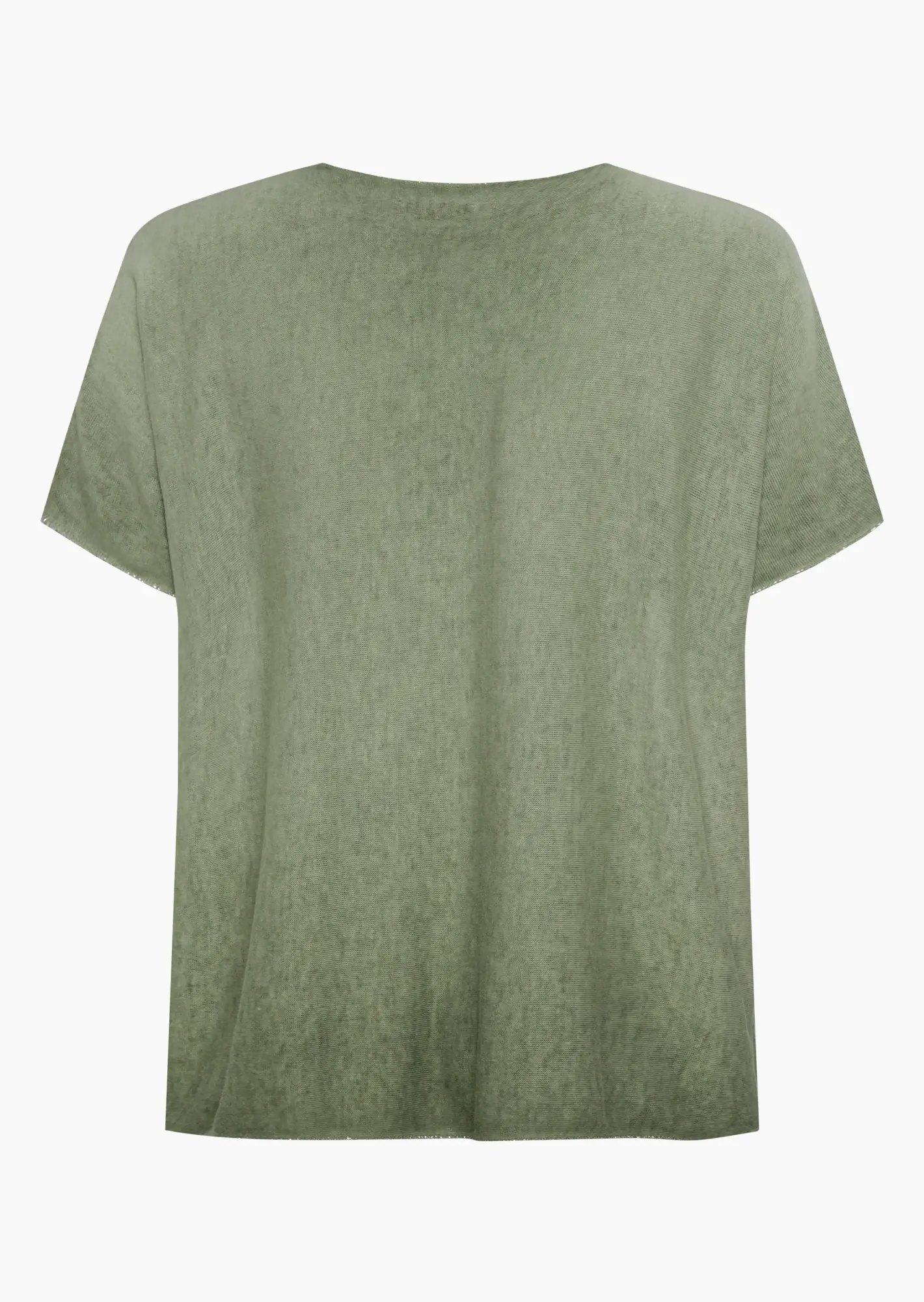 feingestricktes Shirt mit Glitzernaht, khaki