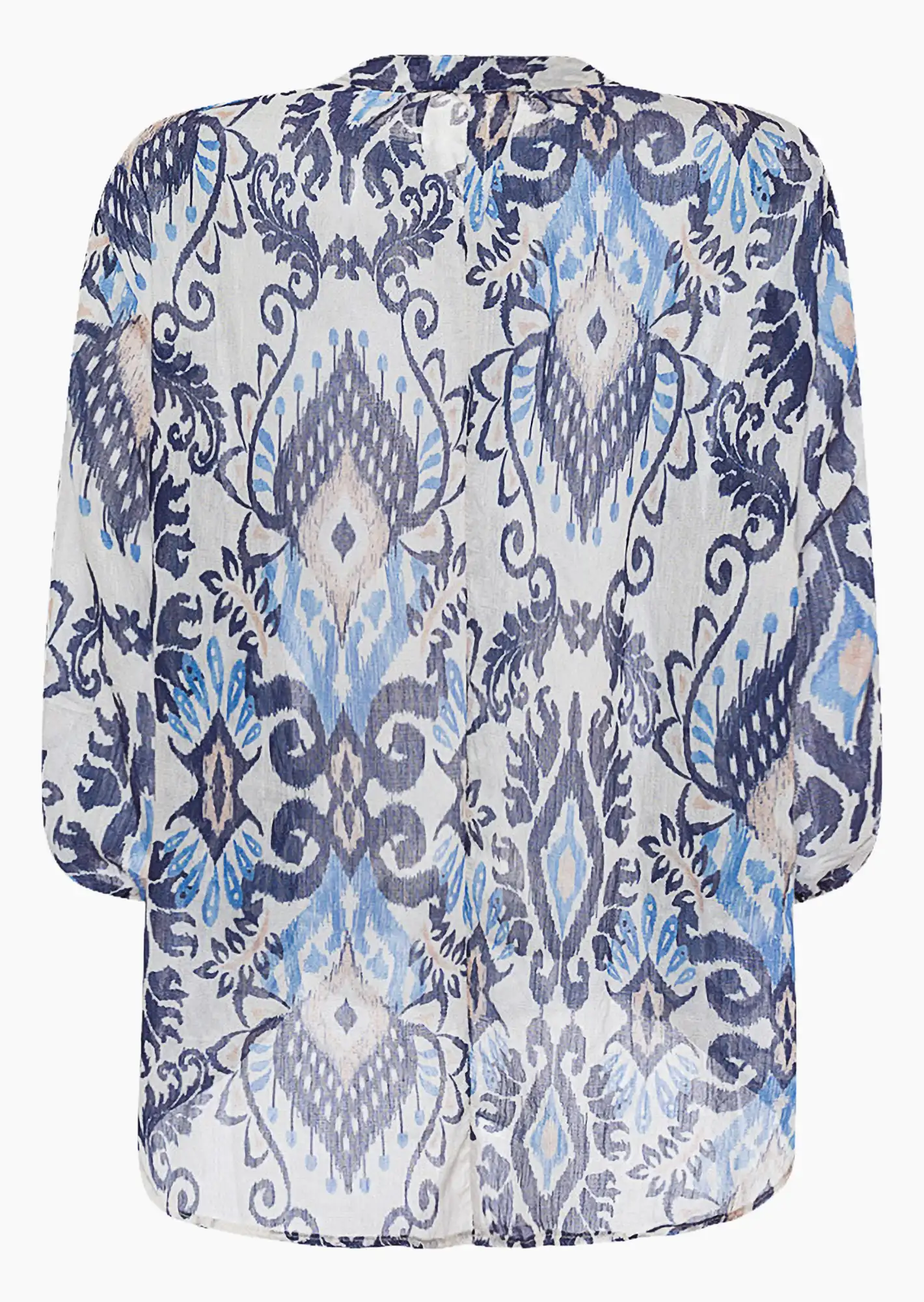 Bluse im Alloverprint, blau