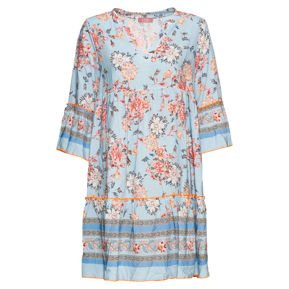 Kleid im Floral-Print, eiskristall