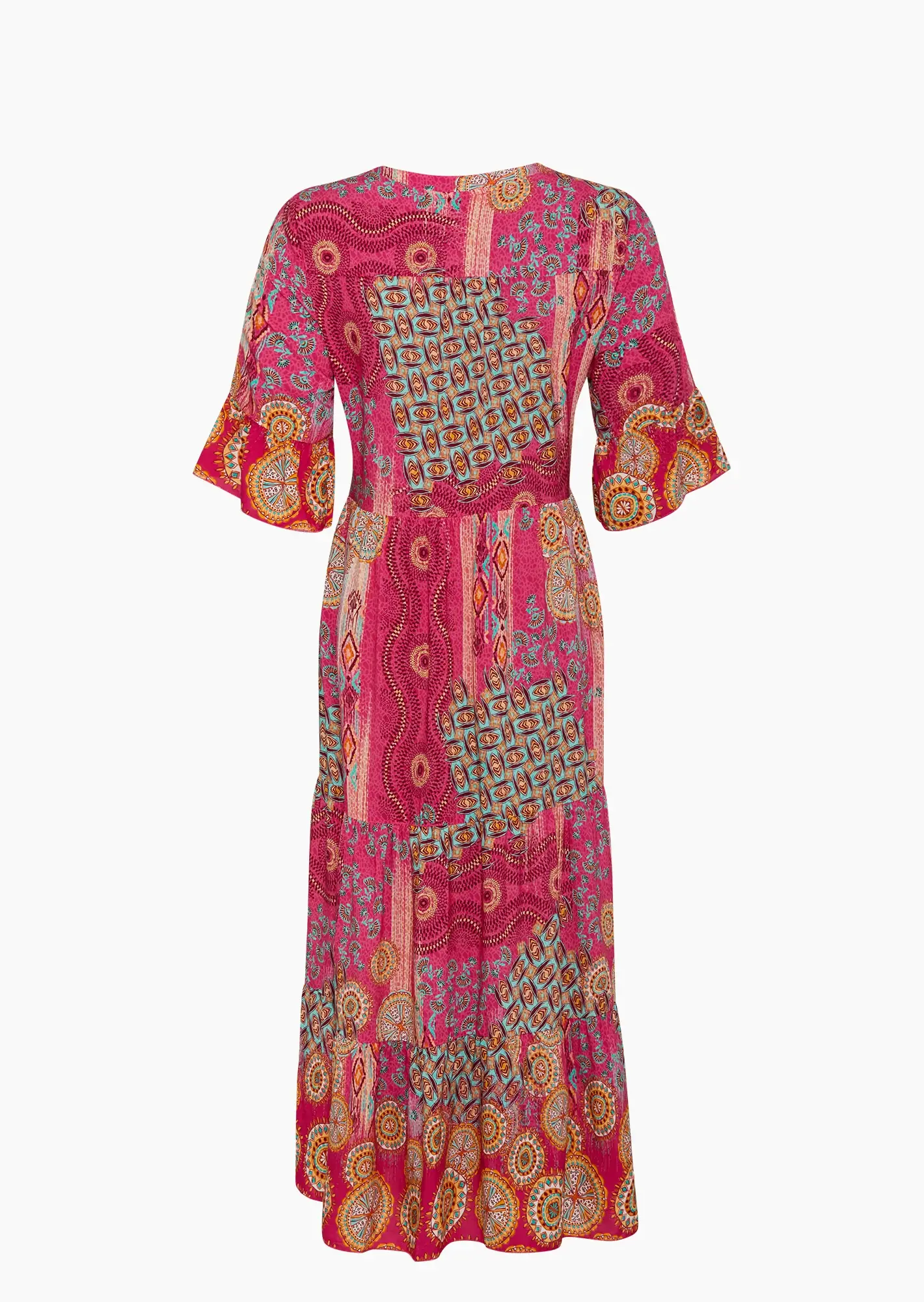 Maxi-Kleid im Alloverprint, pink