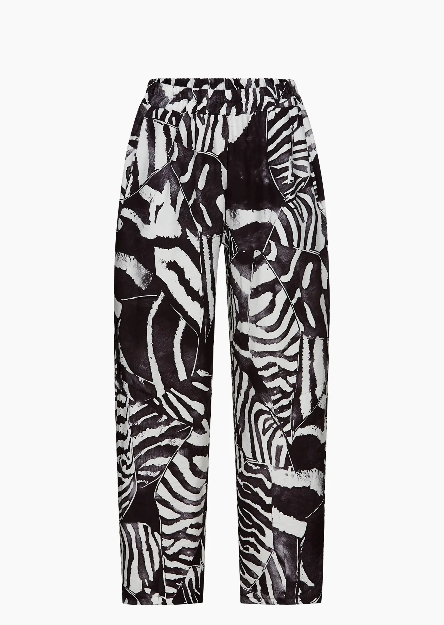 Leichte Viskose-Hose im Alloverprint, schwarz