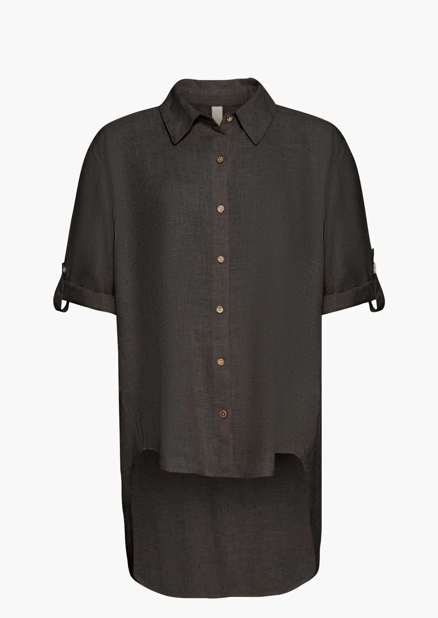 luftige Leinenmixbluse, khaki