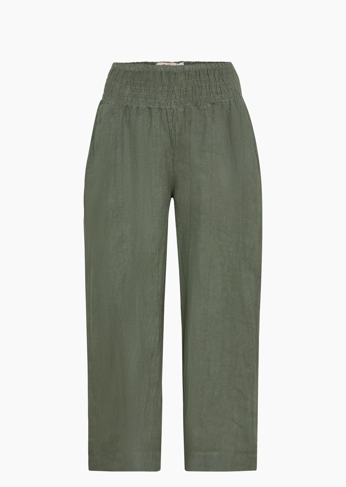 Wide Leg Leinen-Hose, khaki