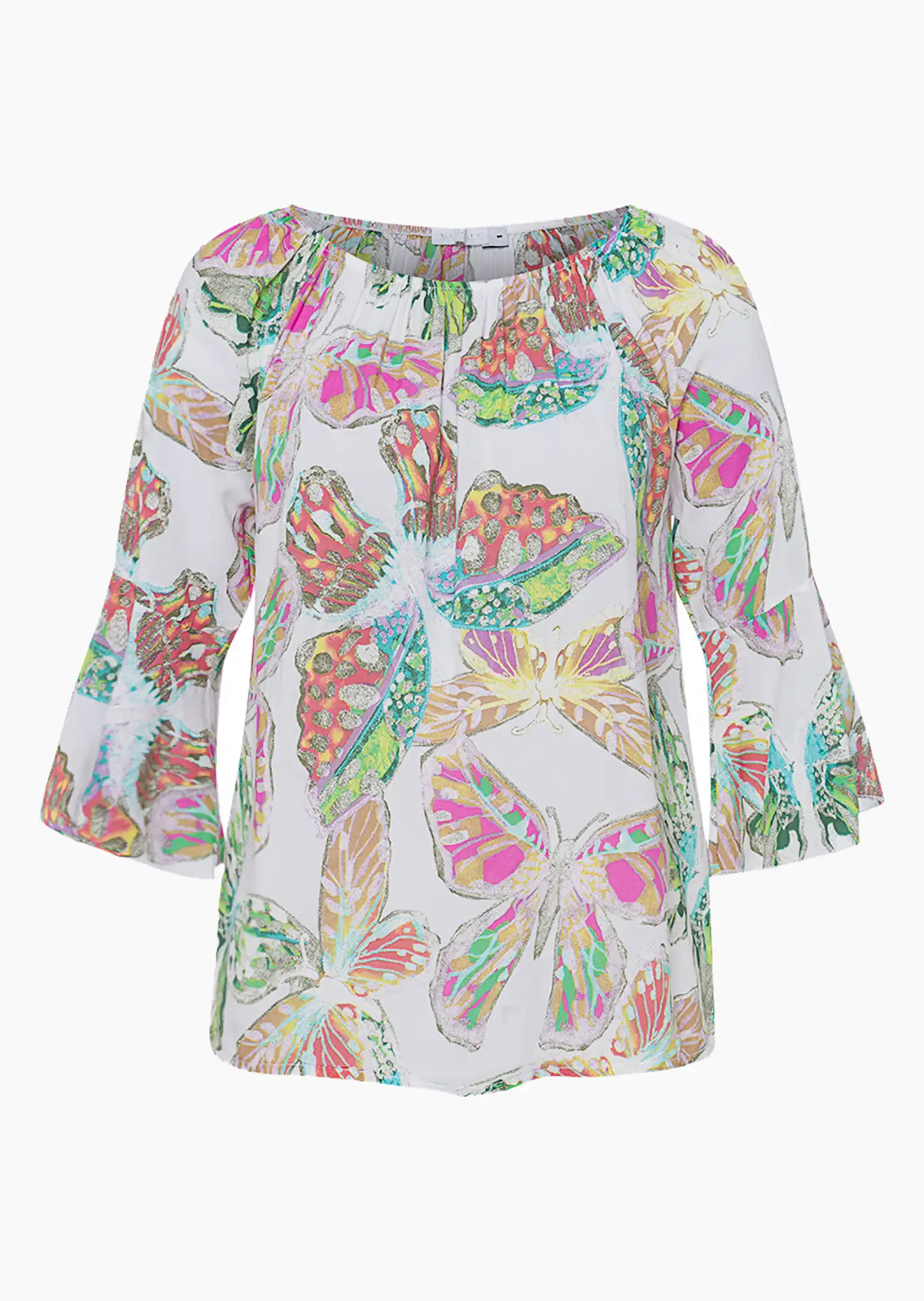 Bluse 'Schmetterling', weiß-bunt