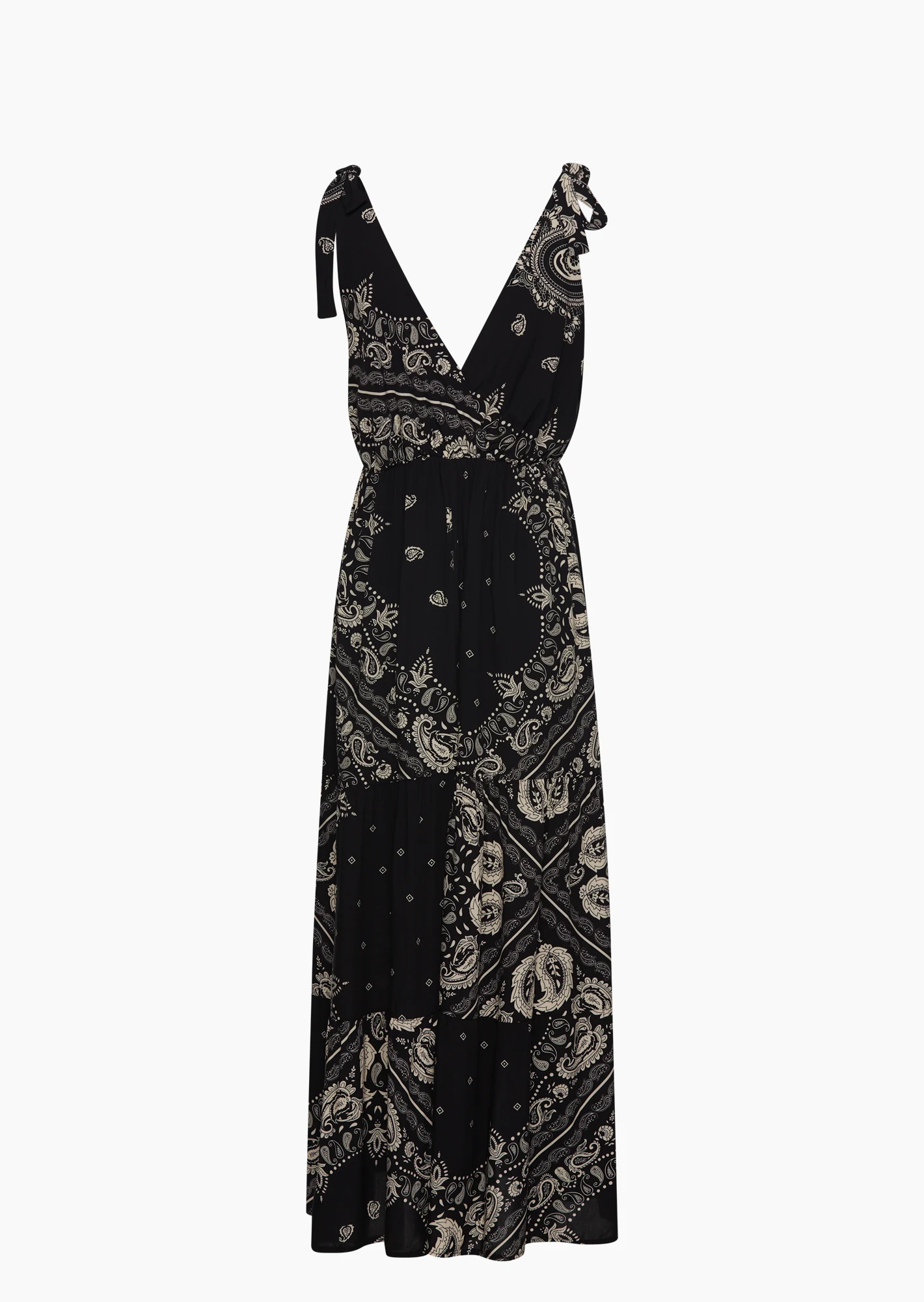 Kleid im Paisley-Print, schwarz-crema