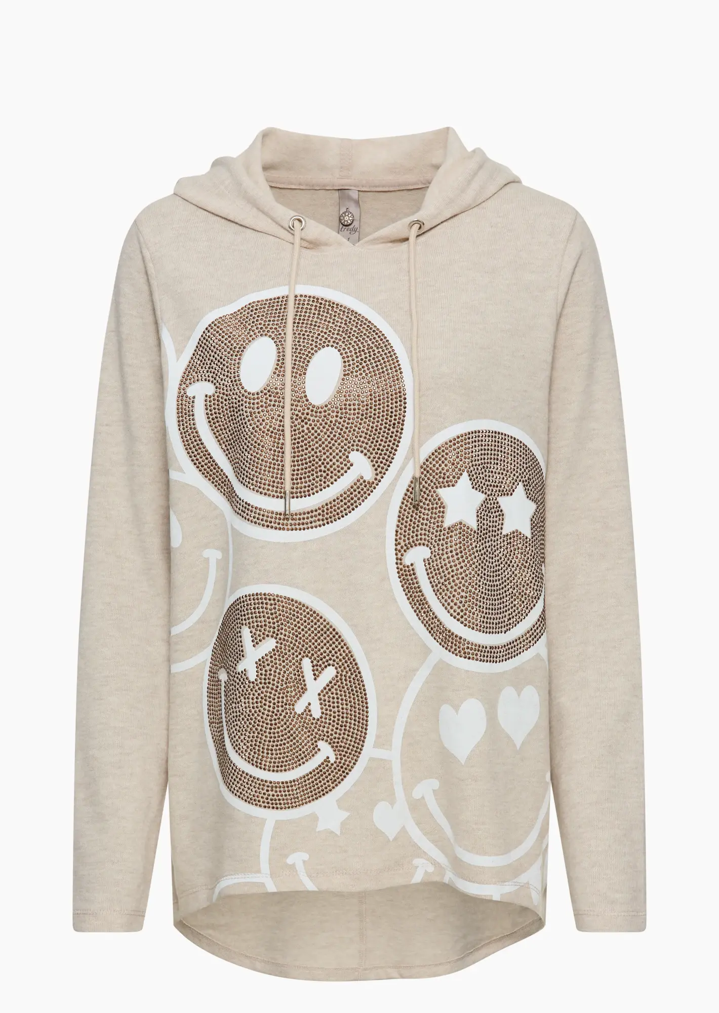 Langarmshirt in Strick, sand-melange