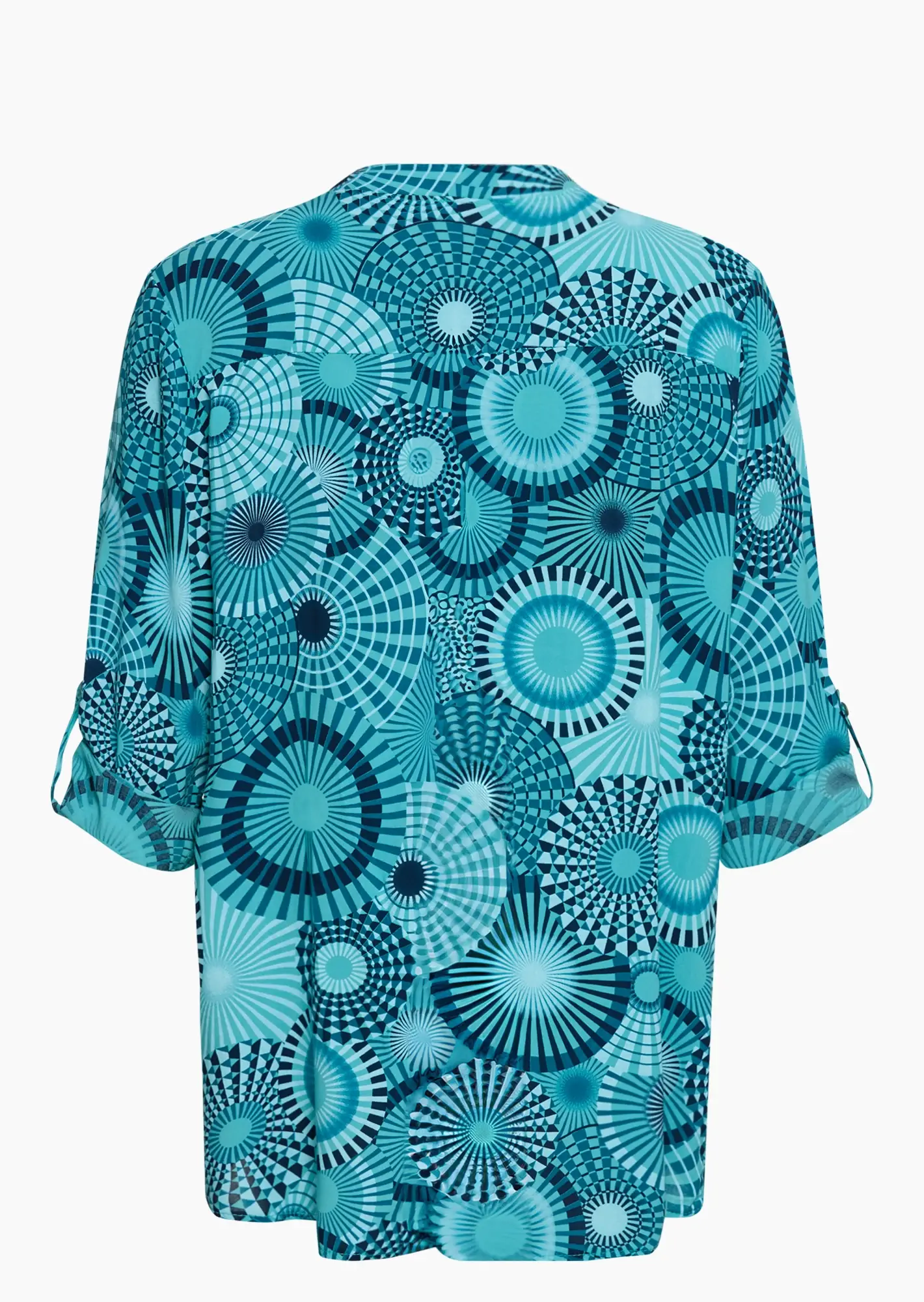 Bluse im Alloverprint, türkis
