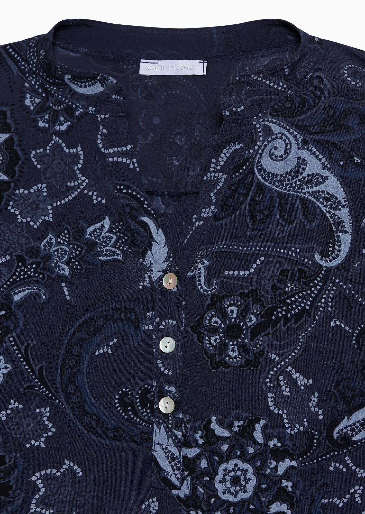 Bluse Alloverprint, navy