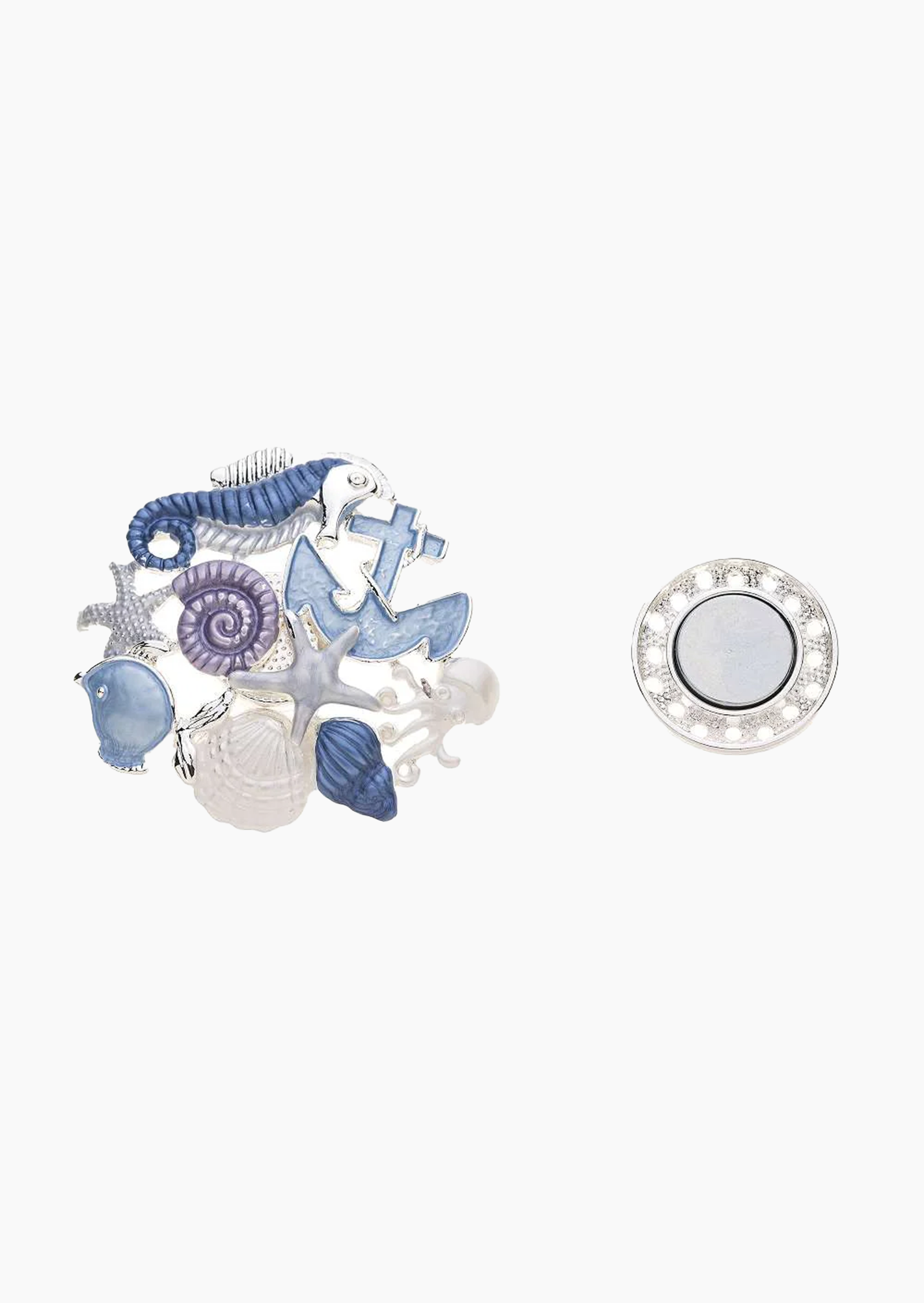 Magnetische Schmuckbrosche mit Meer-Motiven, eiskristall