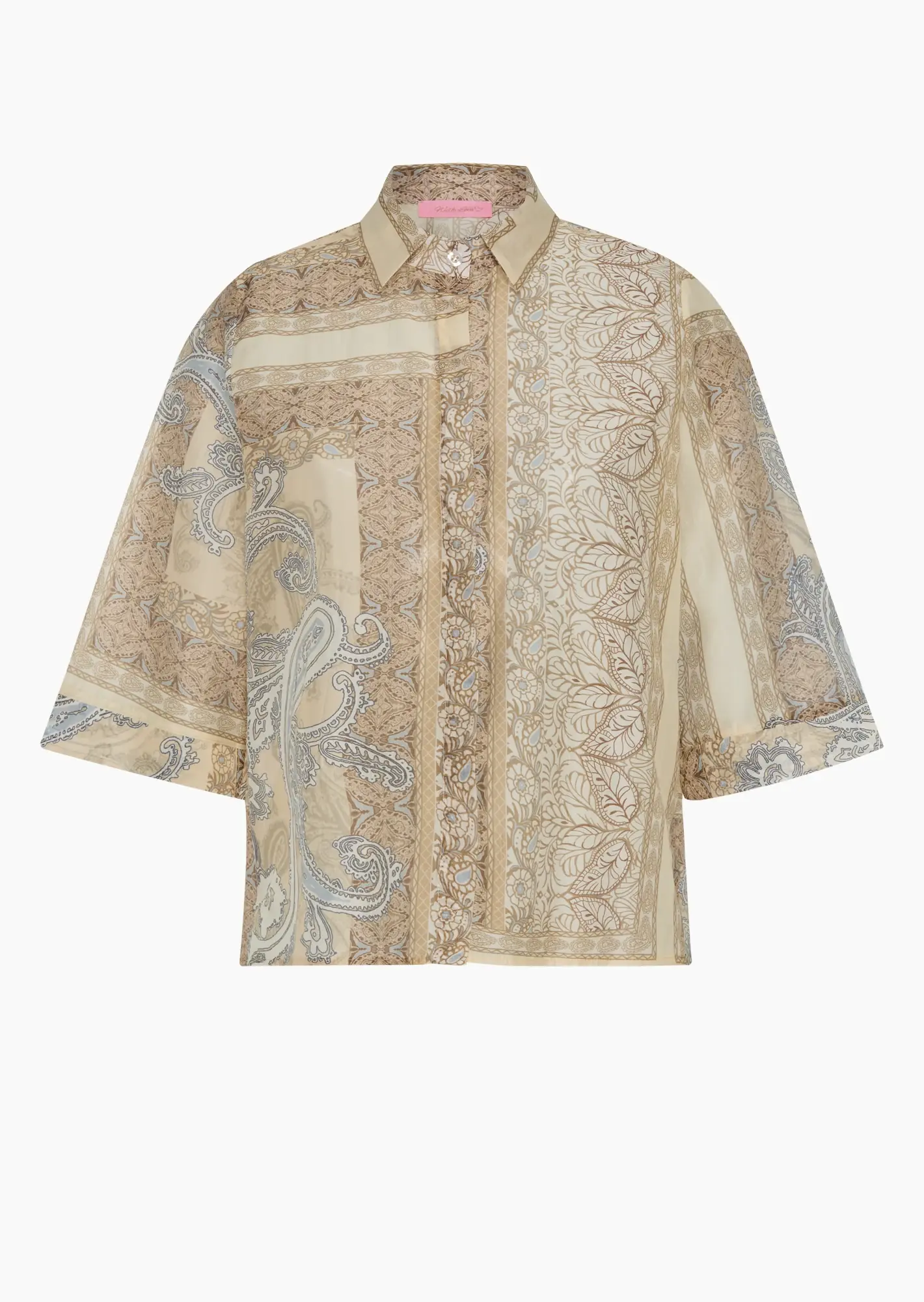 leichte Bluse mit Paisleymuster, crema