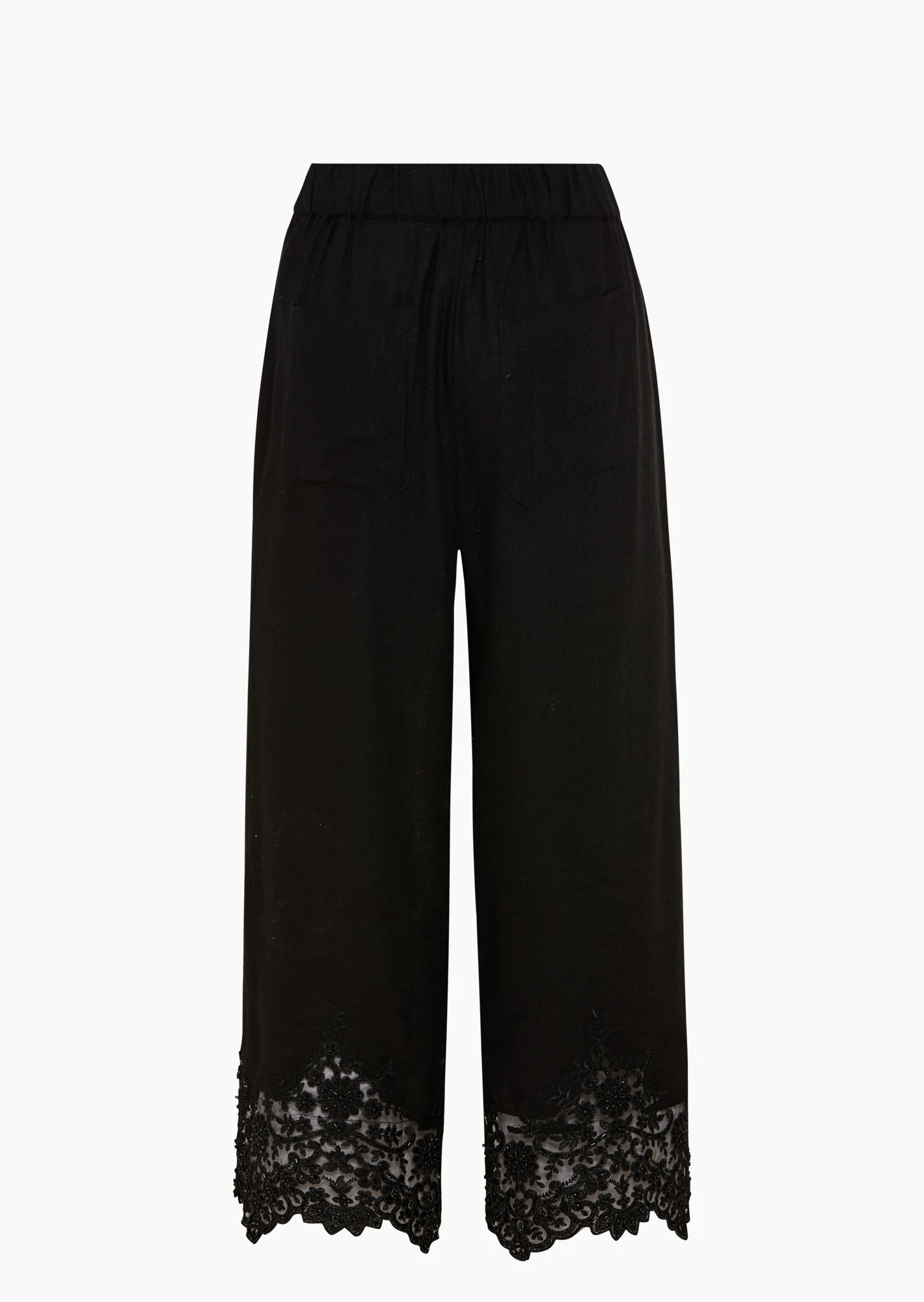 Leichte Hose mit detailverliebten Highlights, schwarz