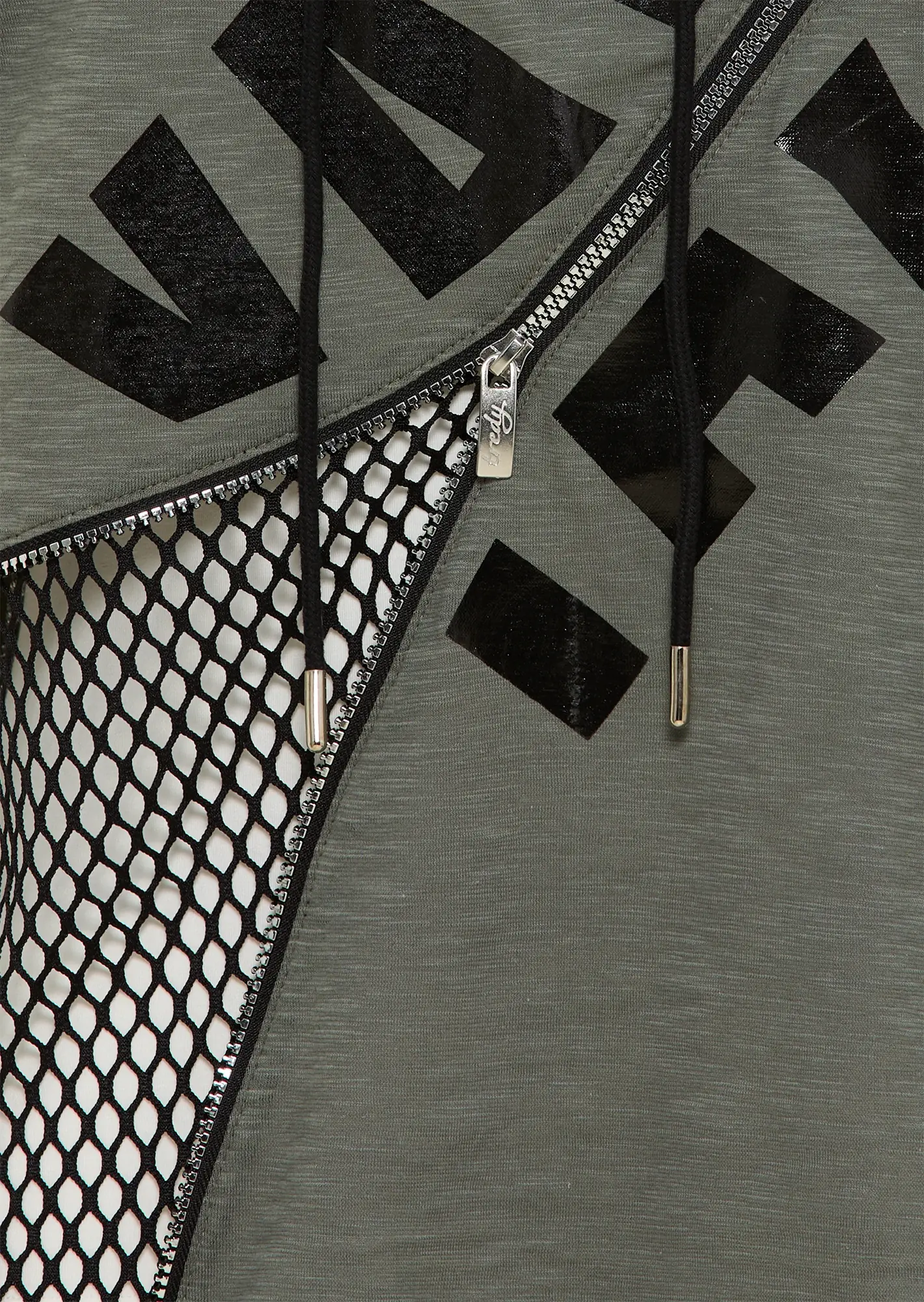 Shirt mit Netz-Details, oliv