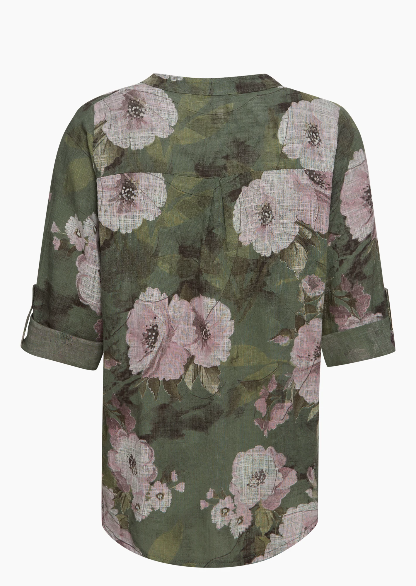 Bluse geblümt, khaki