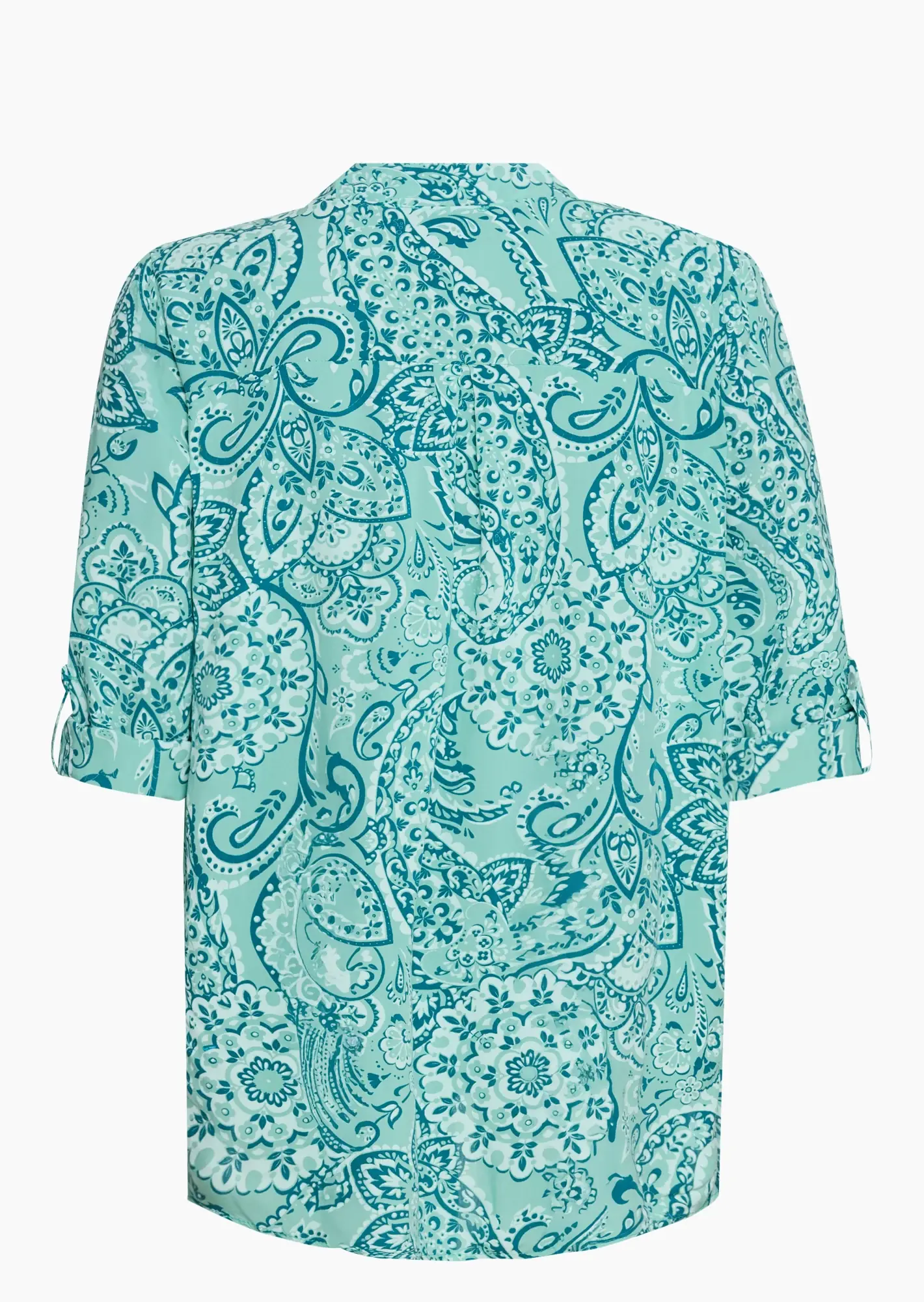 Bluse im Alloverprint, türkis