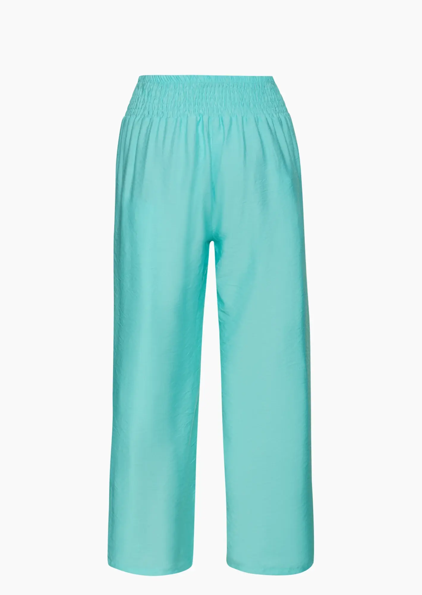Wide Leg Hose mit dekorativem Saum, türkis