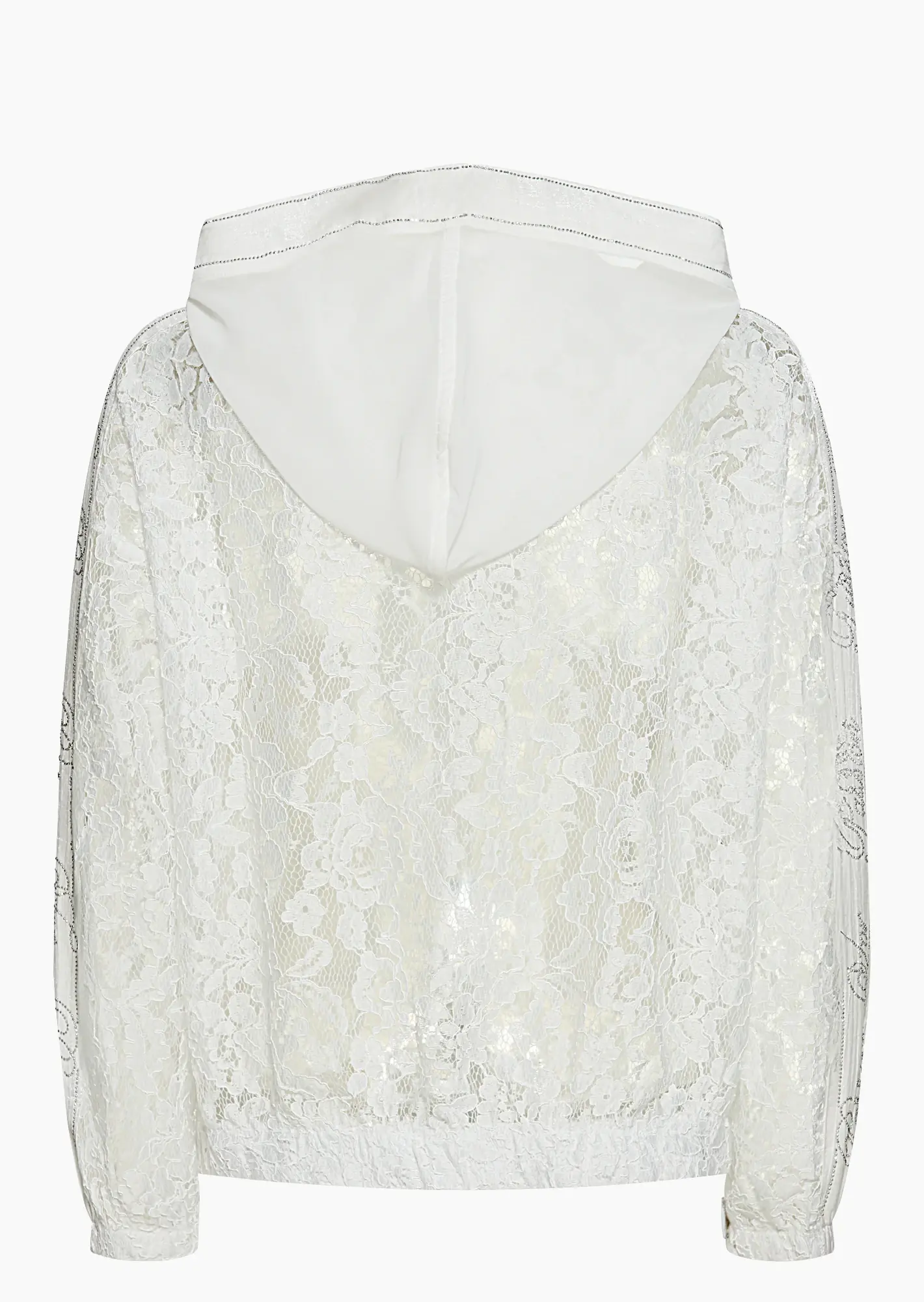 Jacke im Alloverspitzendesign mit Ziersteinen, offwhite