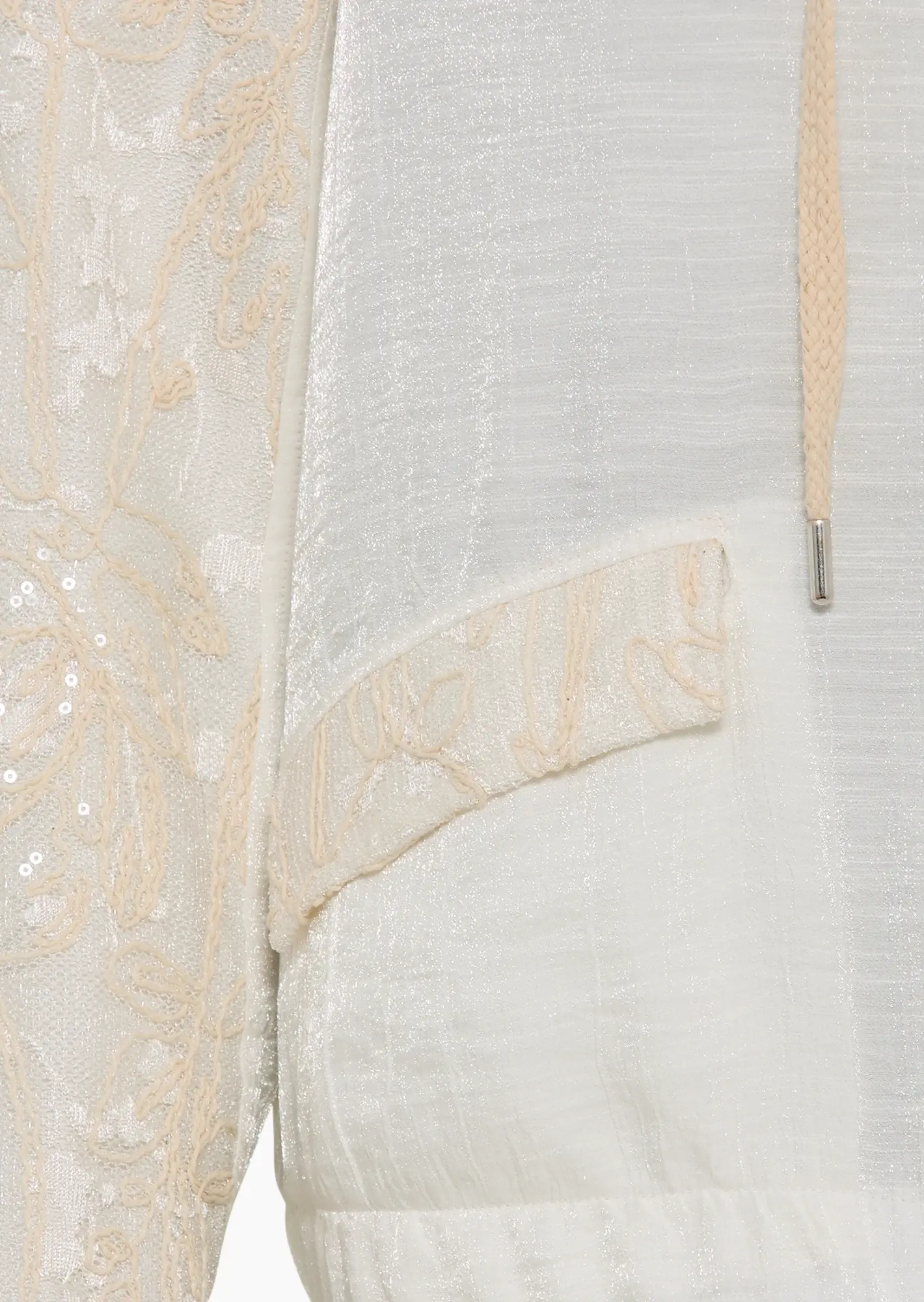 bestickte Jacke mit Zierpailletten, offwhite