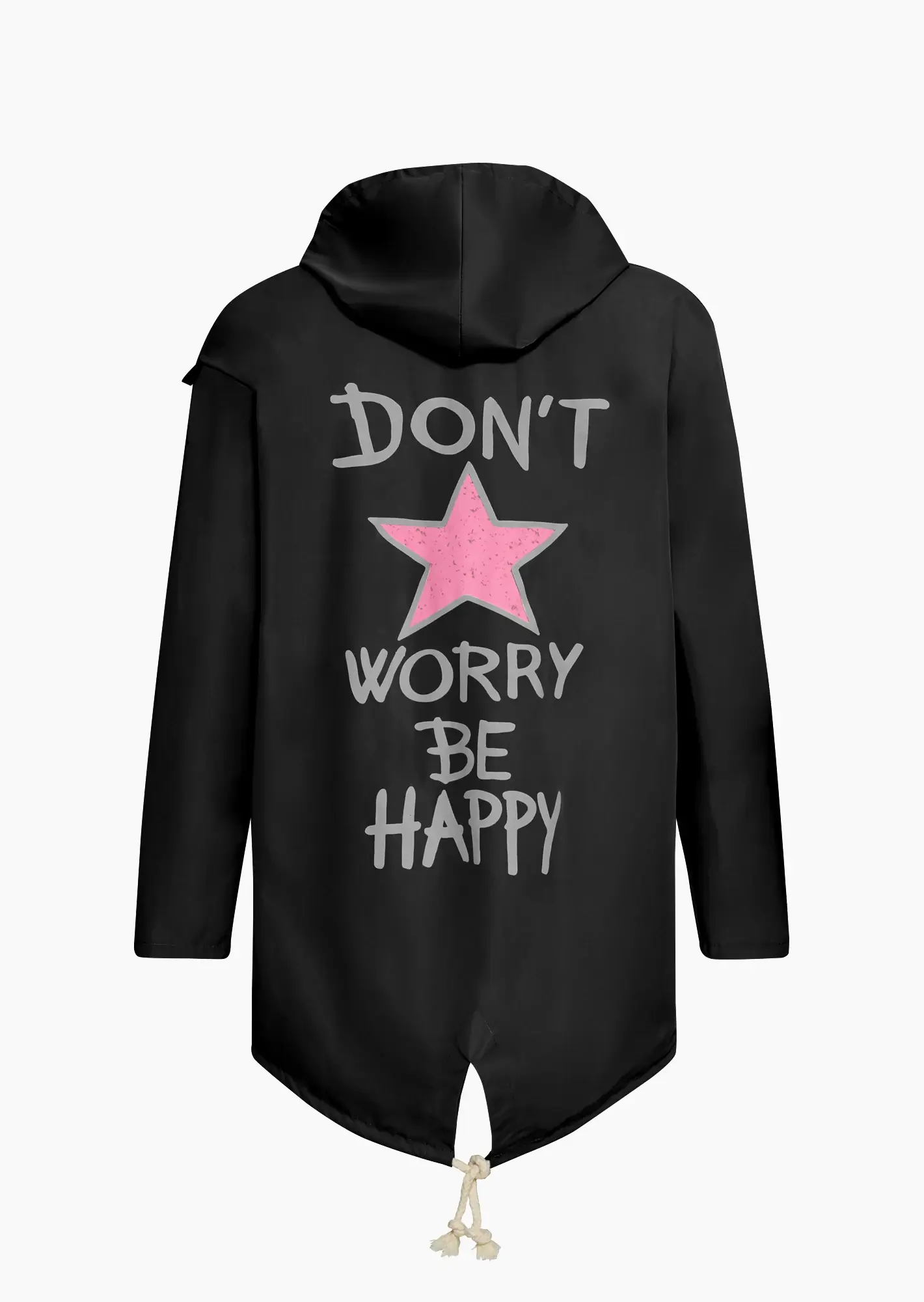 Jacke mit Statementprint, schwarz