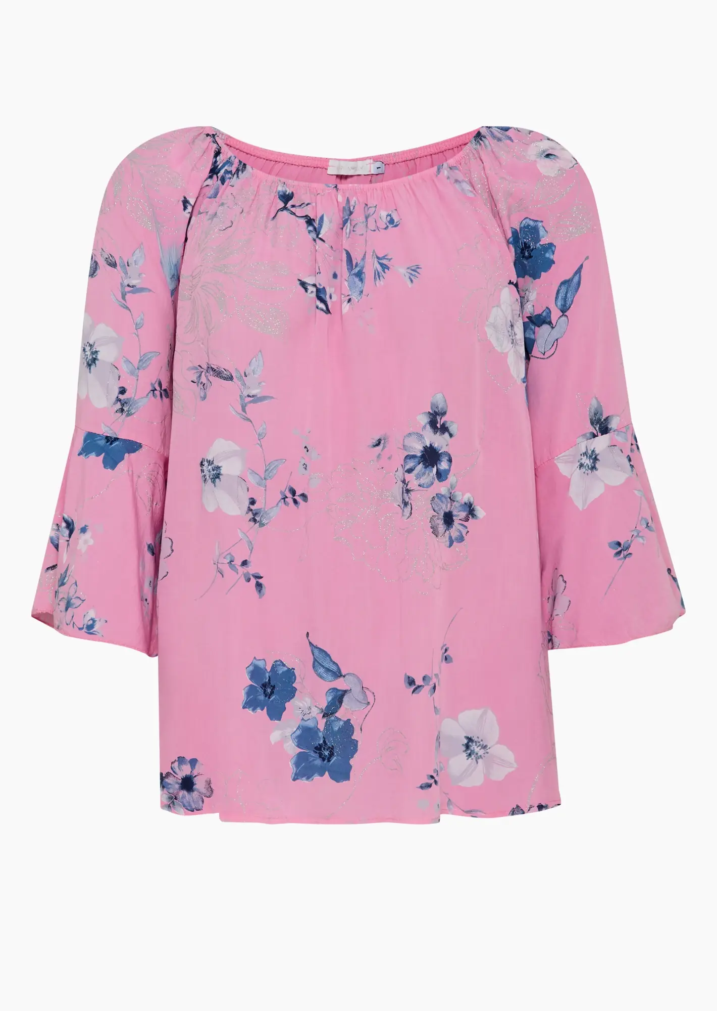 Bluse in A-Linie floral, bubblegum
