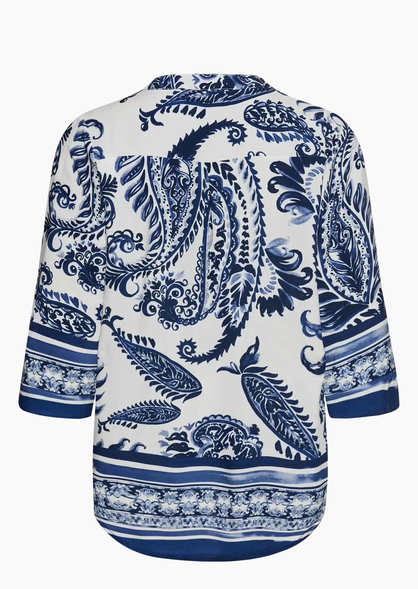 leichte Viskose-Bluse, blau-weiß
