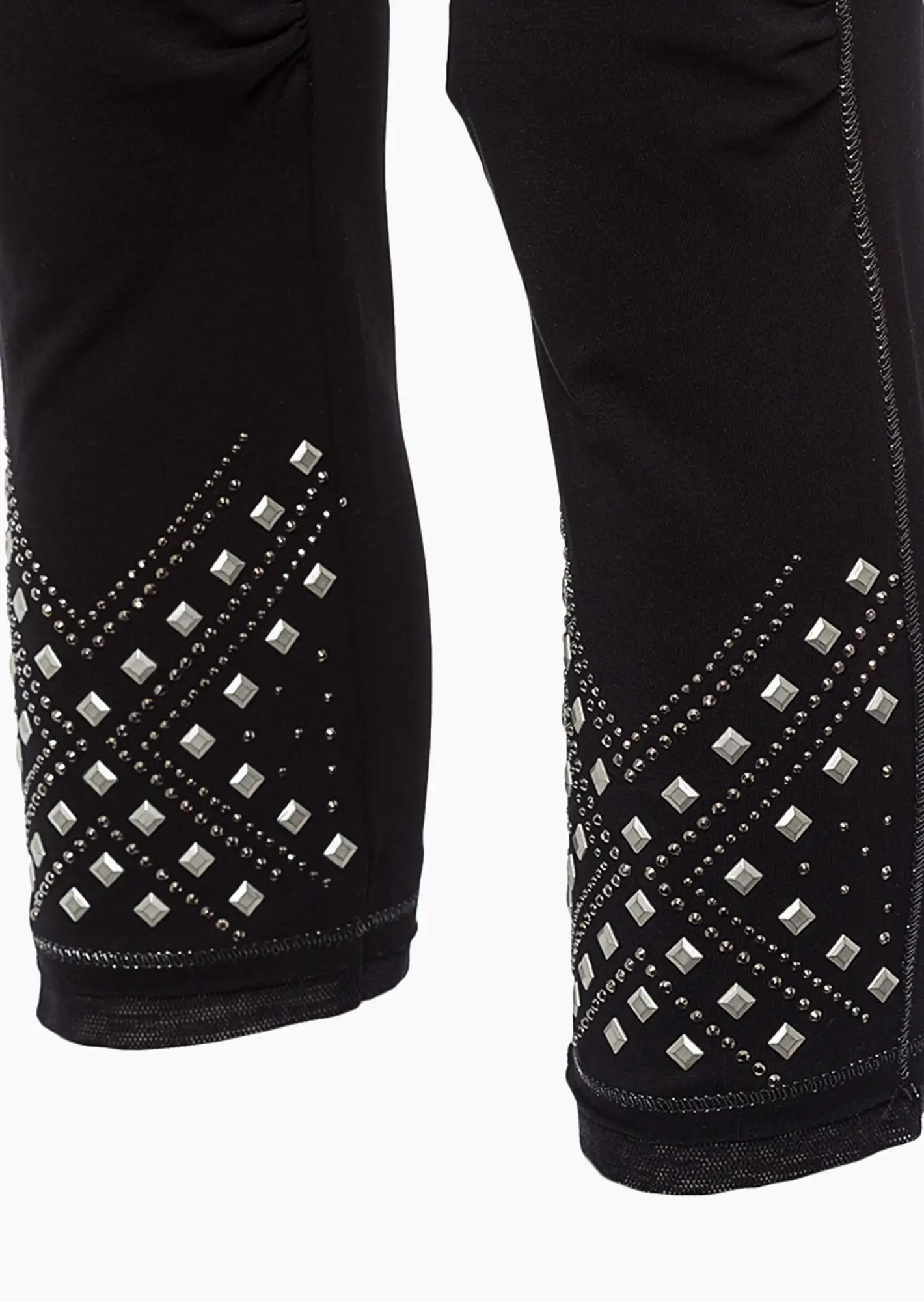 Leggings mit Ziernieten, schwarz