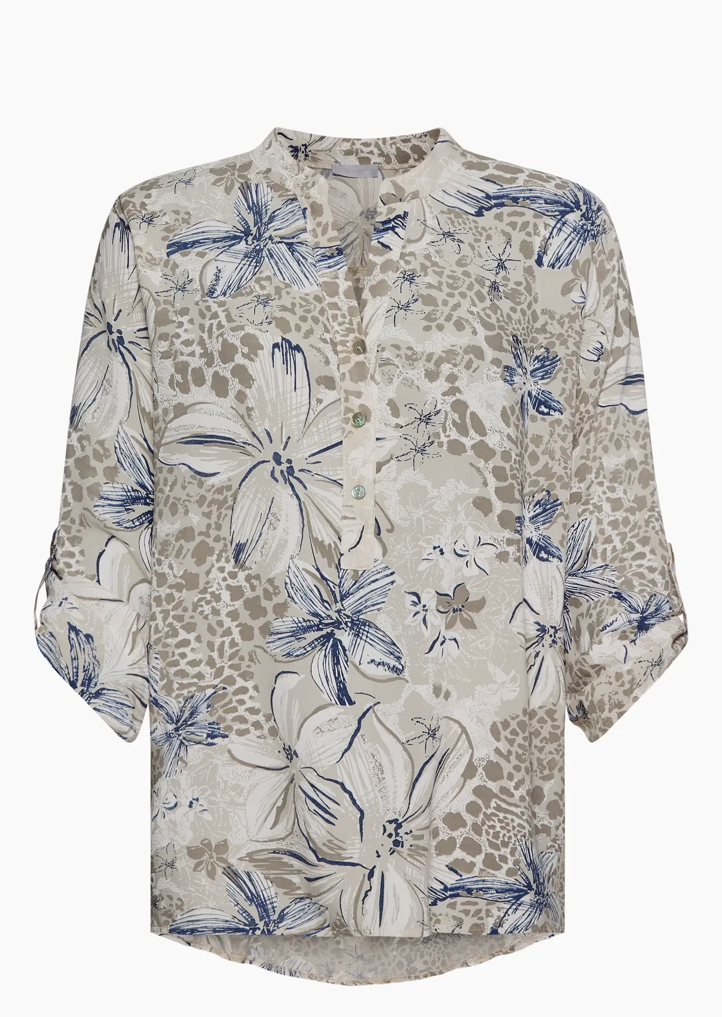 Bluse im Alloverprint, crema