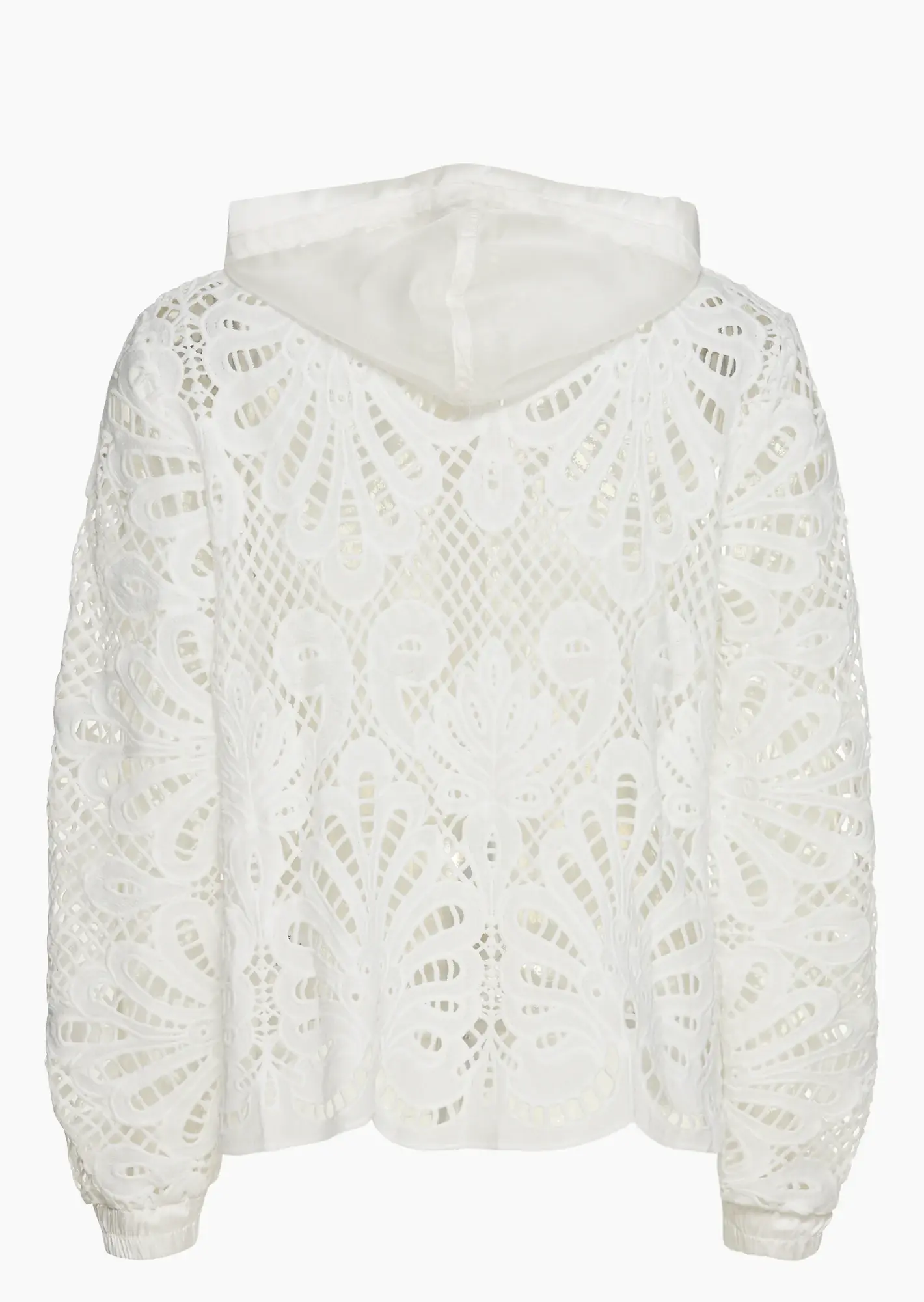 Jacke in Alloverspitze, offwhite