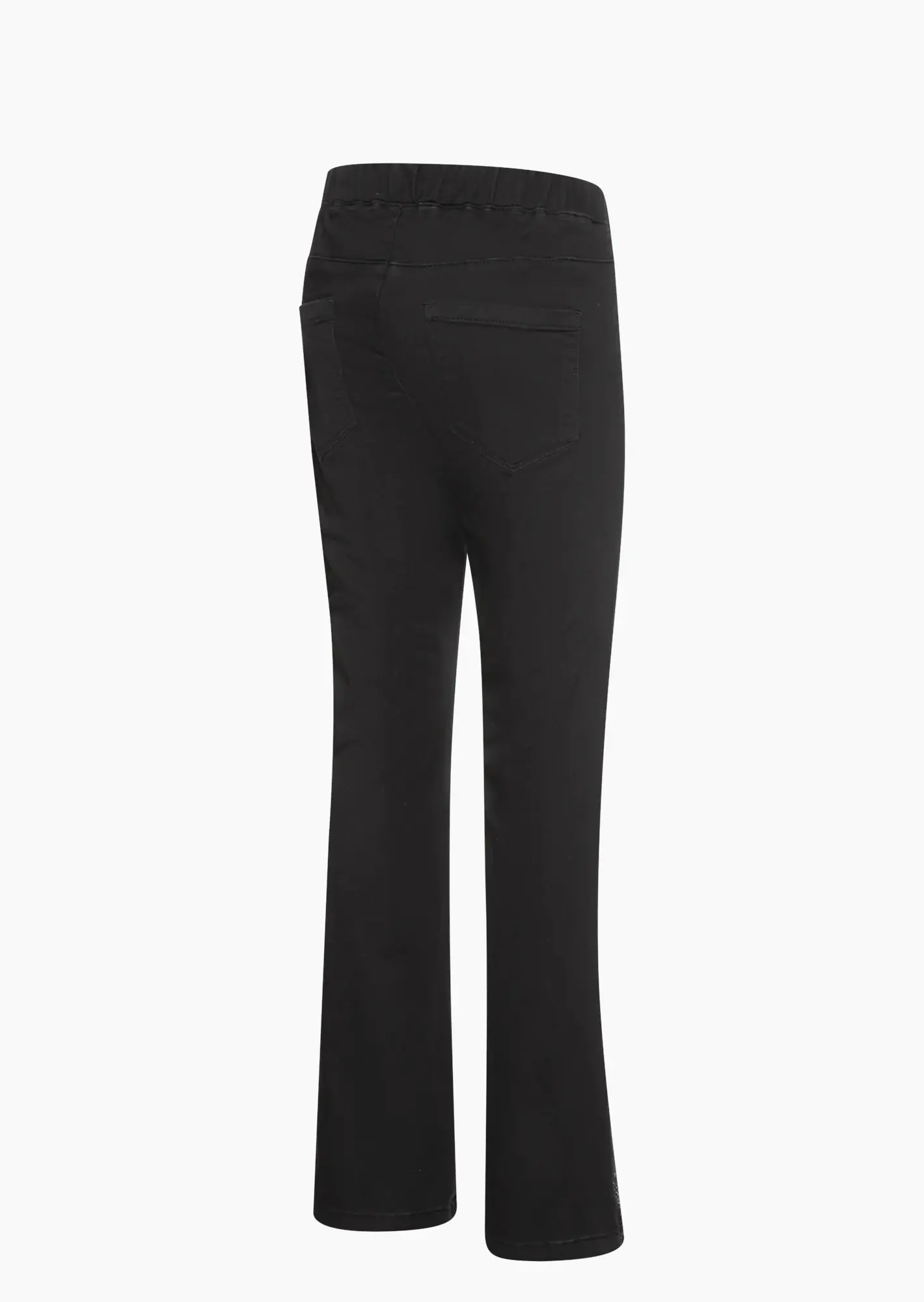 Jeggings im Bootcut-Style mit Ziersteinen, schwarz