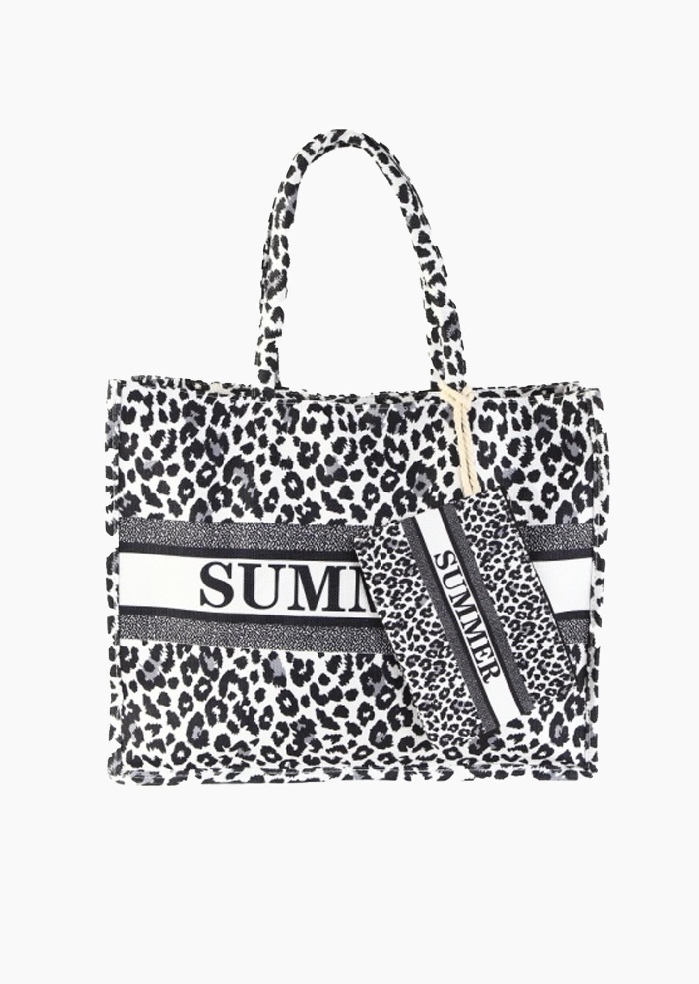 Tasche im Animaldesign und Extratasche, schwarz-weiß