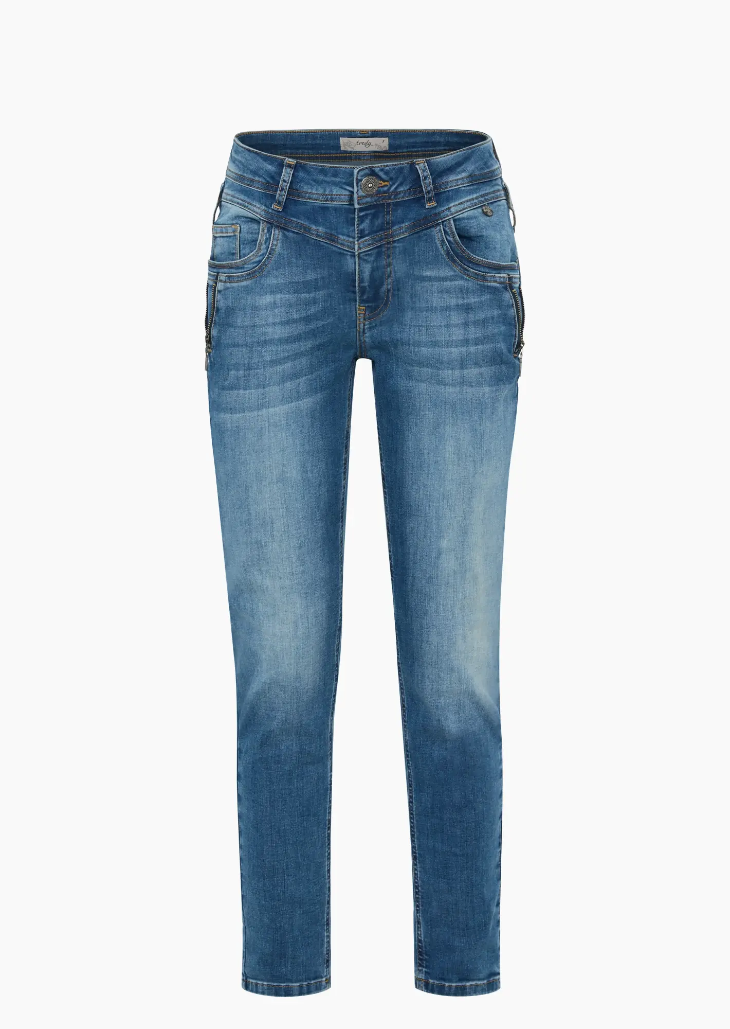 Doppelbundjeans, blue denim