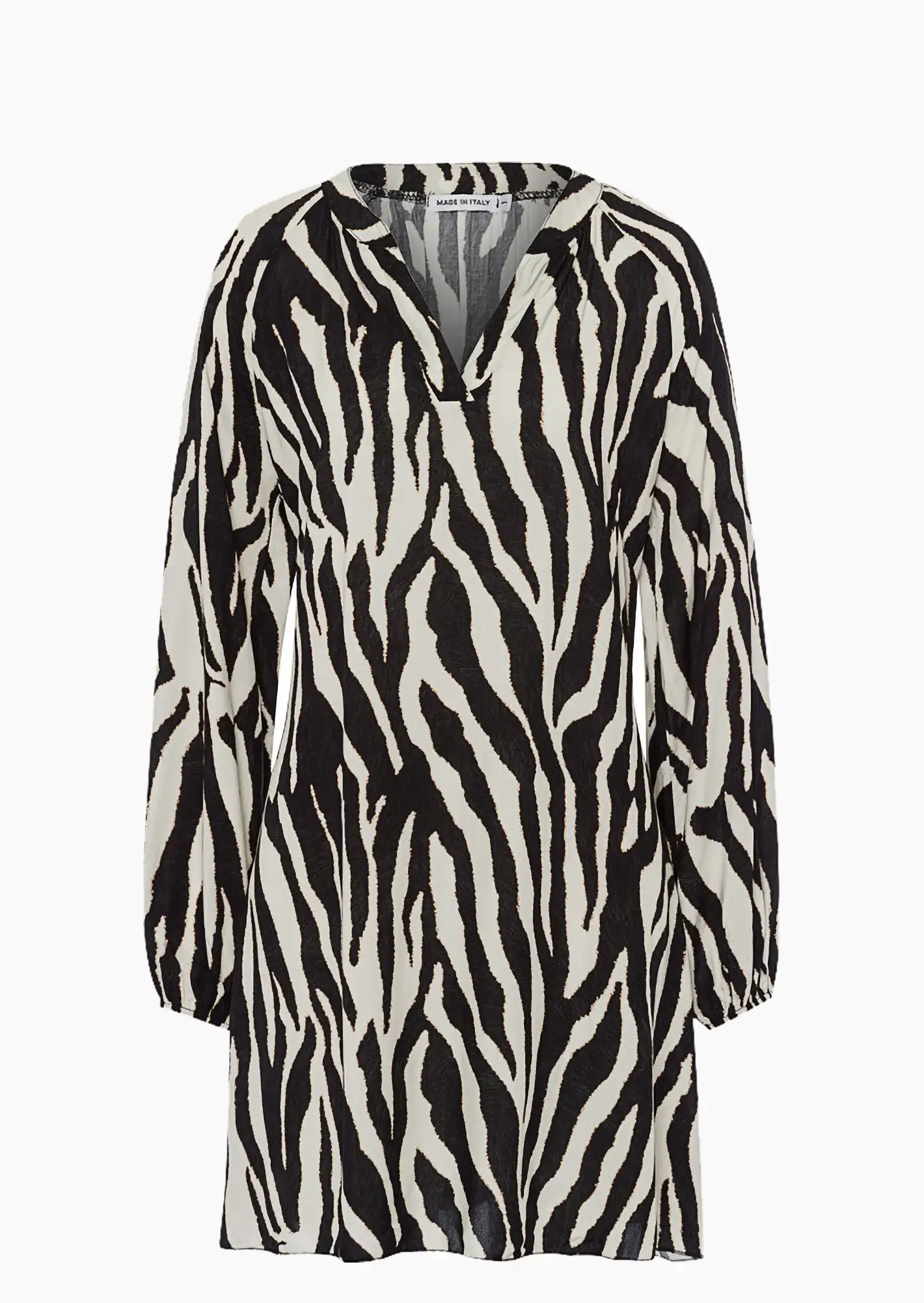 Tunika im Alloverprint, schwarz-offwhite