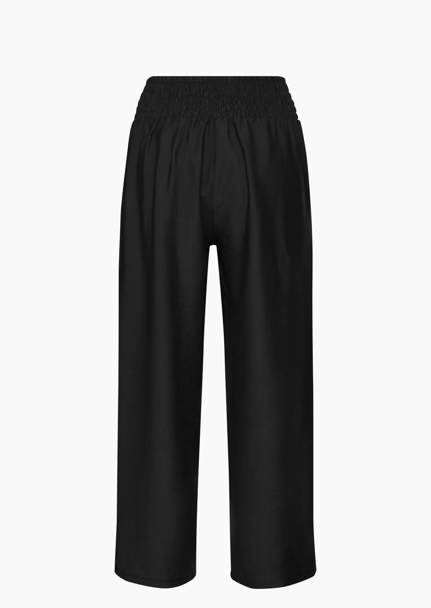 Wide Leg Hose mit dekorativem Saum, schwarz