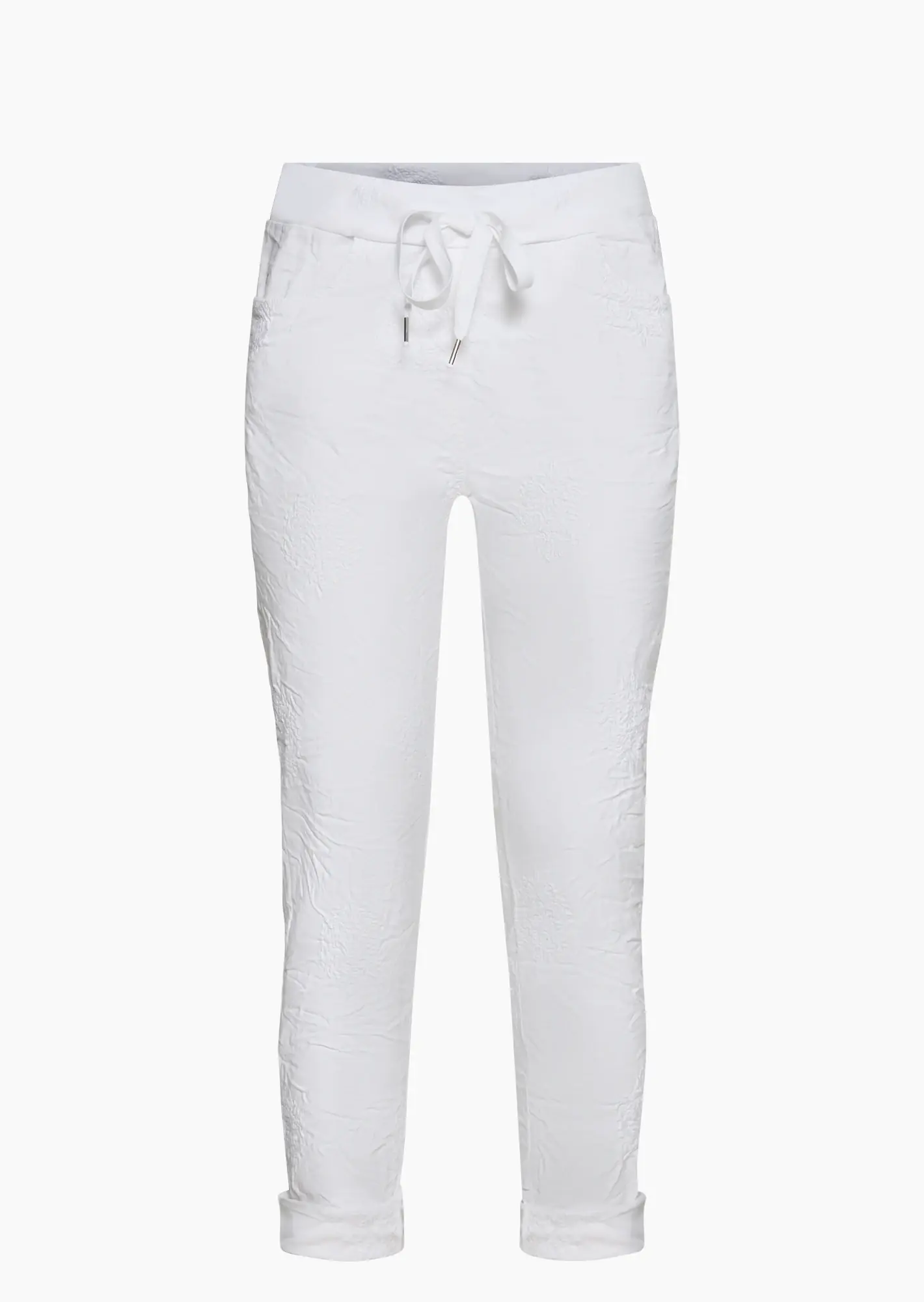 Joggpants mit Stickerei, weiß