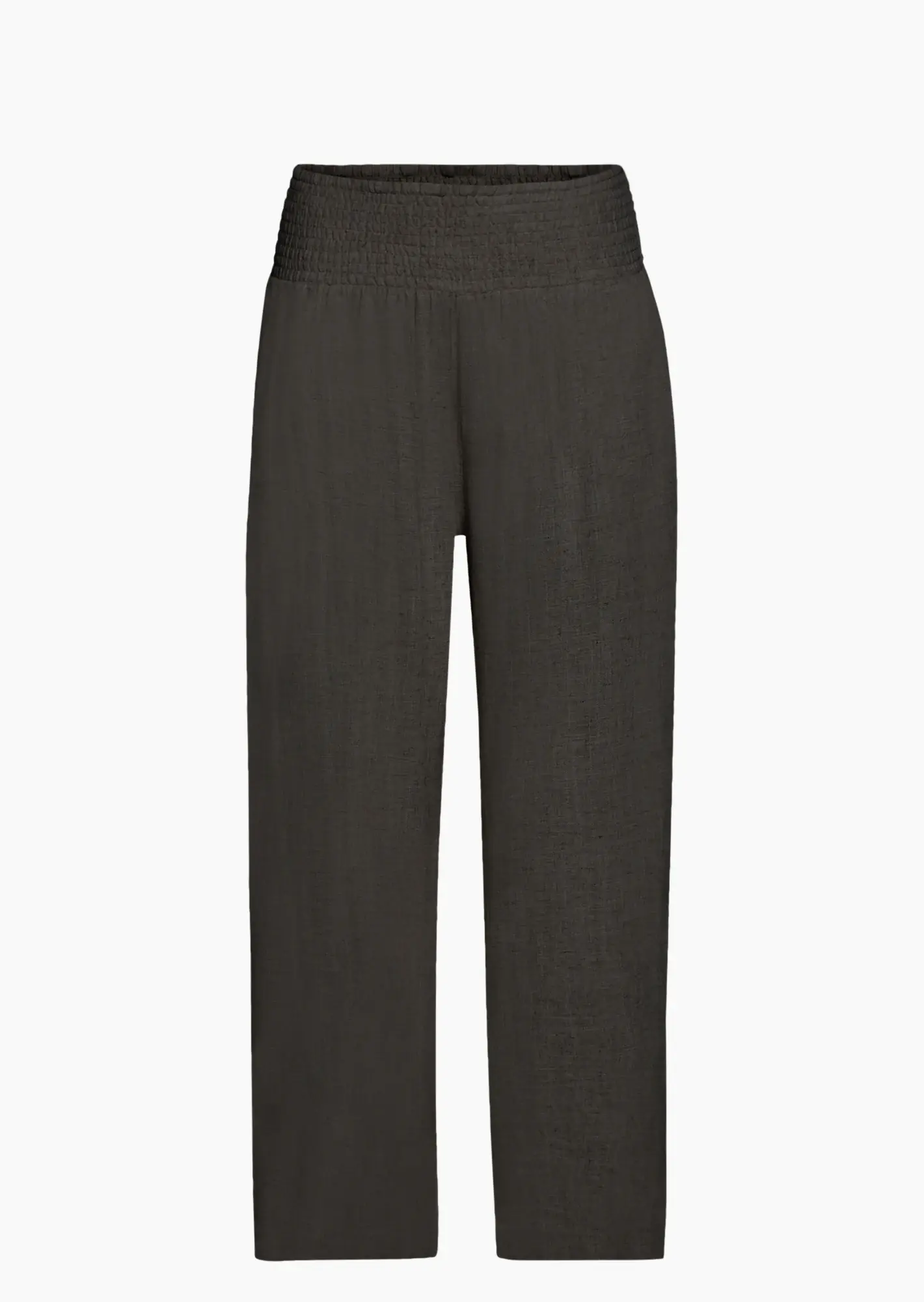Wide Leg Leinenmixhose, khaki