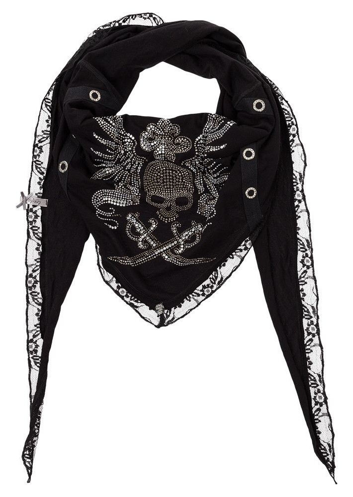 Schal 'Skull', schwarz
