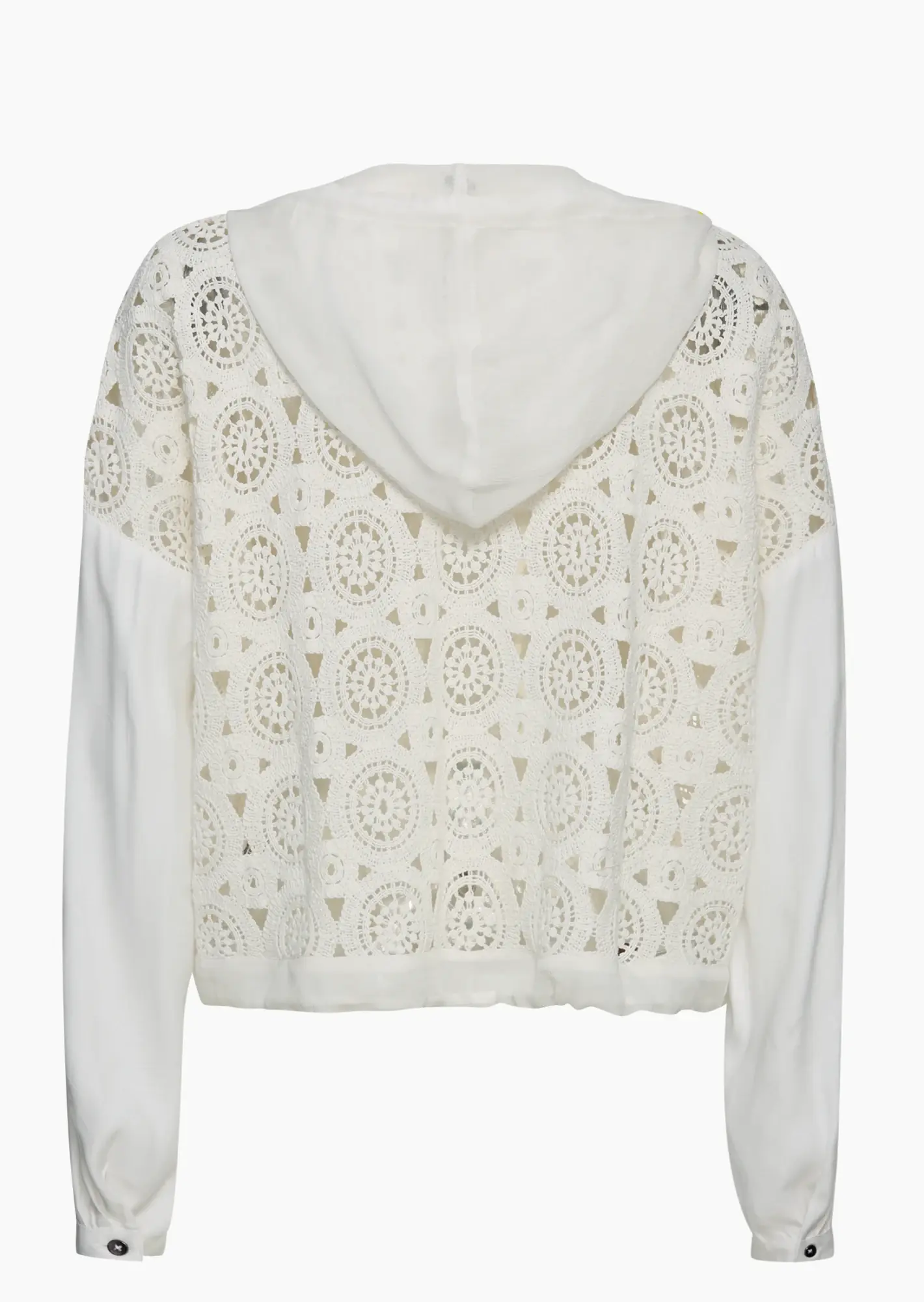 Jacke im Alloverhäkeldesign, weiß