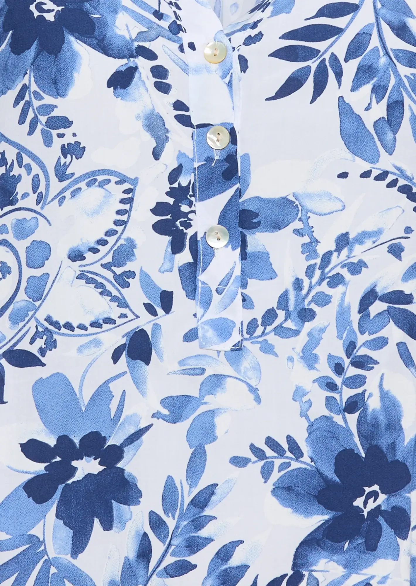 Bluse im Alloverprint, blau-weiß