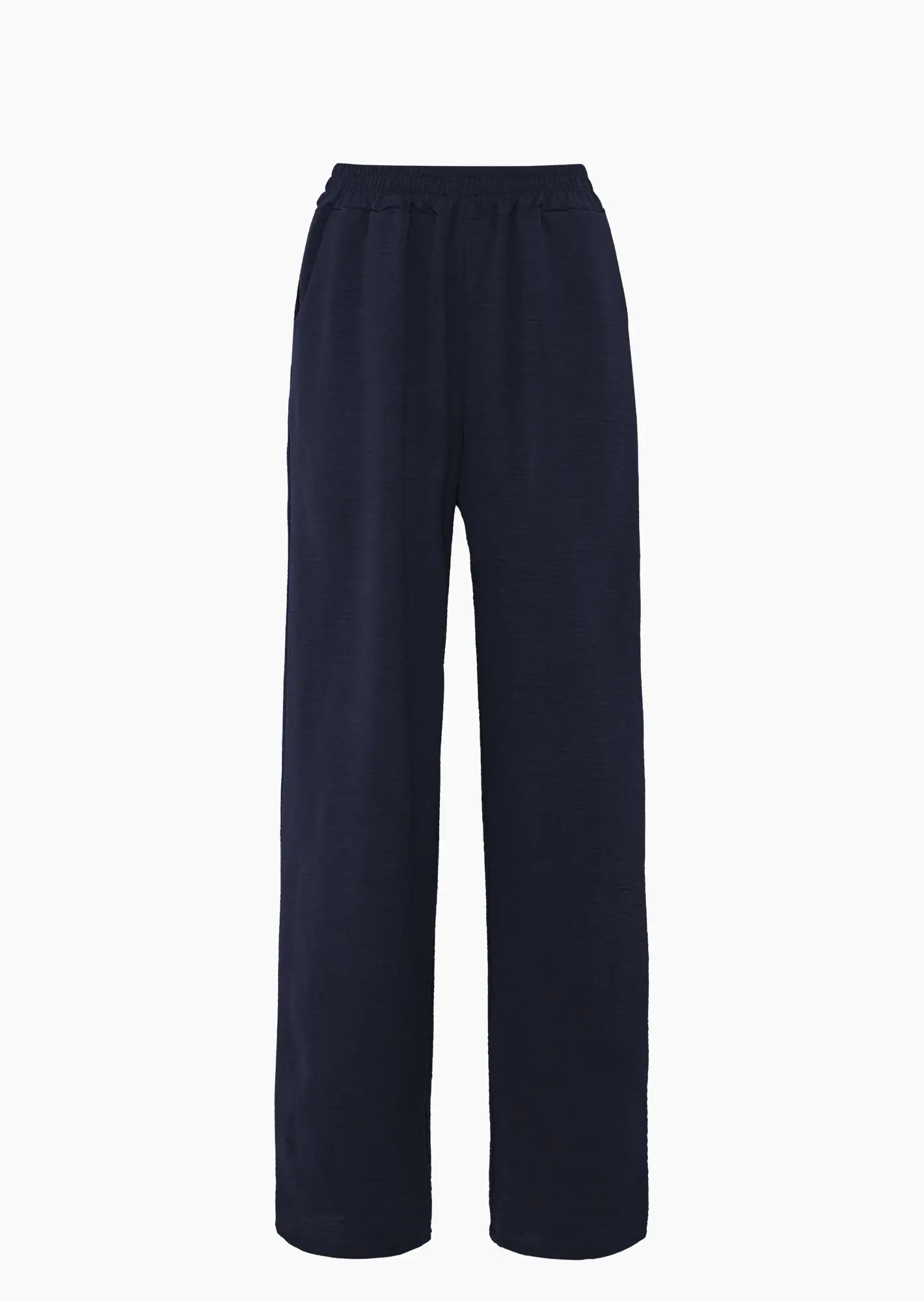 leichte Wide Leg Hose, navy